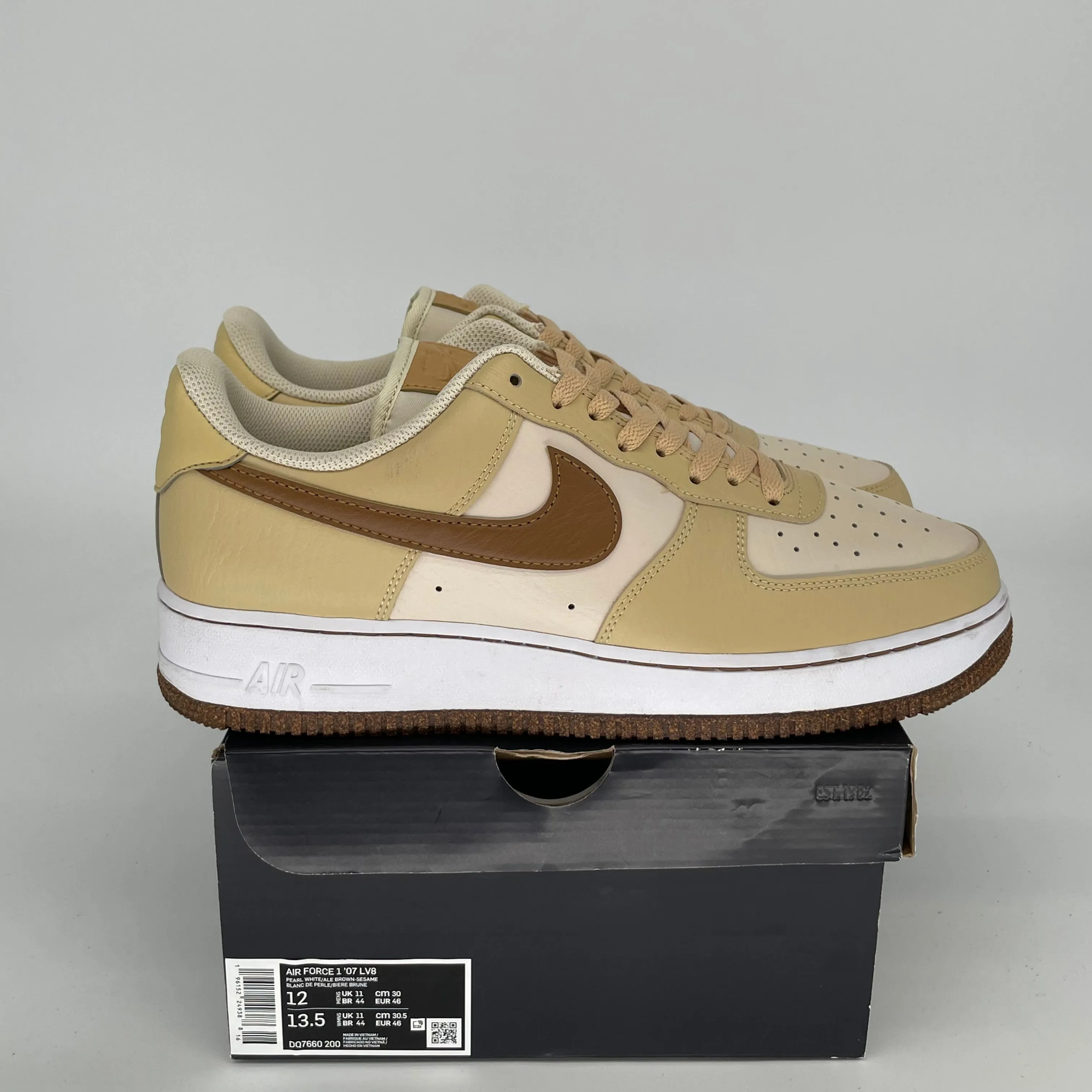 NIKE AIR FORCE 1 LOW PEARL WHITE SESAME SIZE 12 DQ7660-200