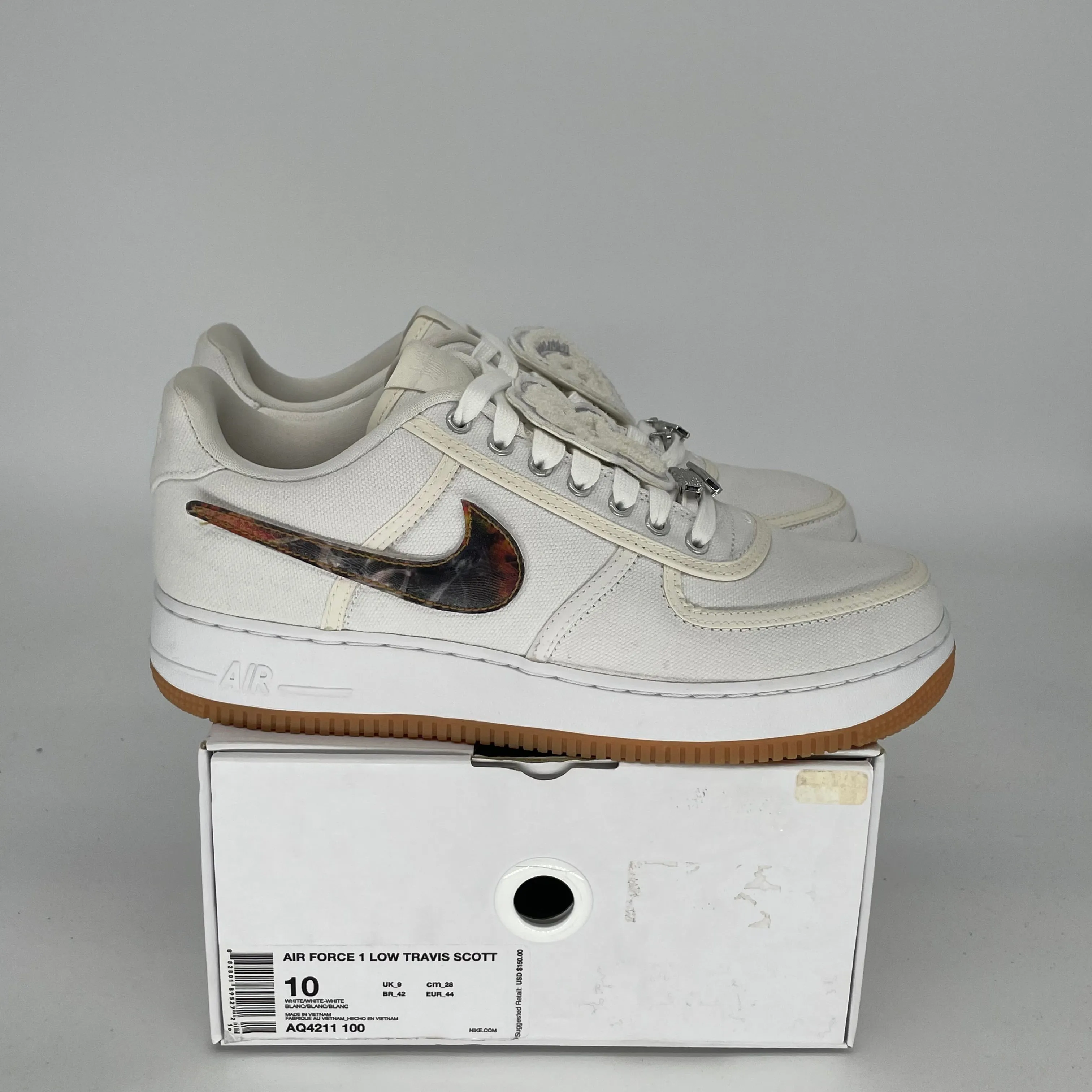 NIKE AIR FORCE 1 LOW TRAVIS SCOTT AF100 SIZE 10 AQ4211-100