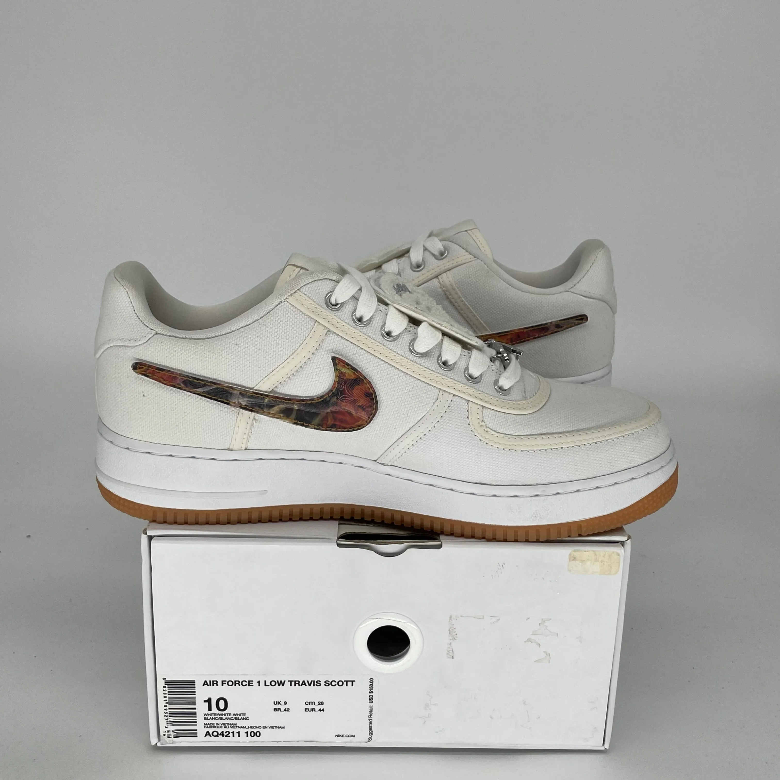 NIKE AIR FORCE 1 LOW TRAVIS SCOTT AF100 SIZE 10 AQ4211-100