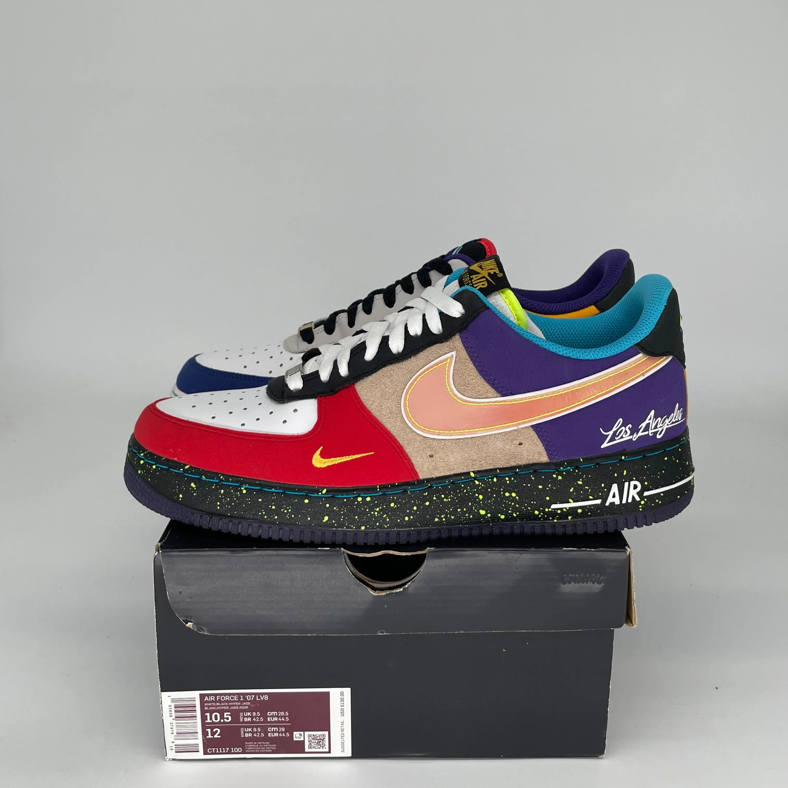 NIKE AIR FORCE 1 LOW WHAT THE LA SIZE 10.5 CT1117-100