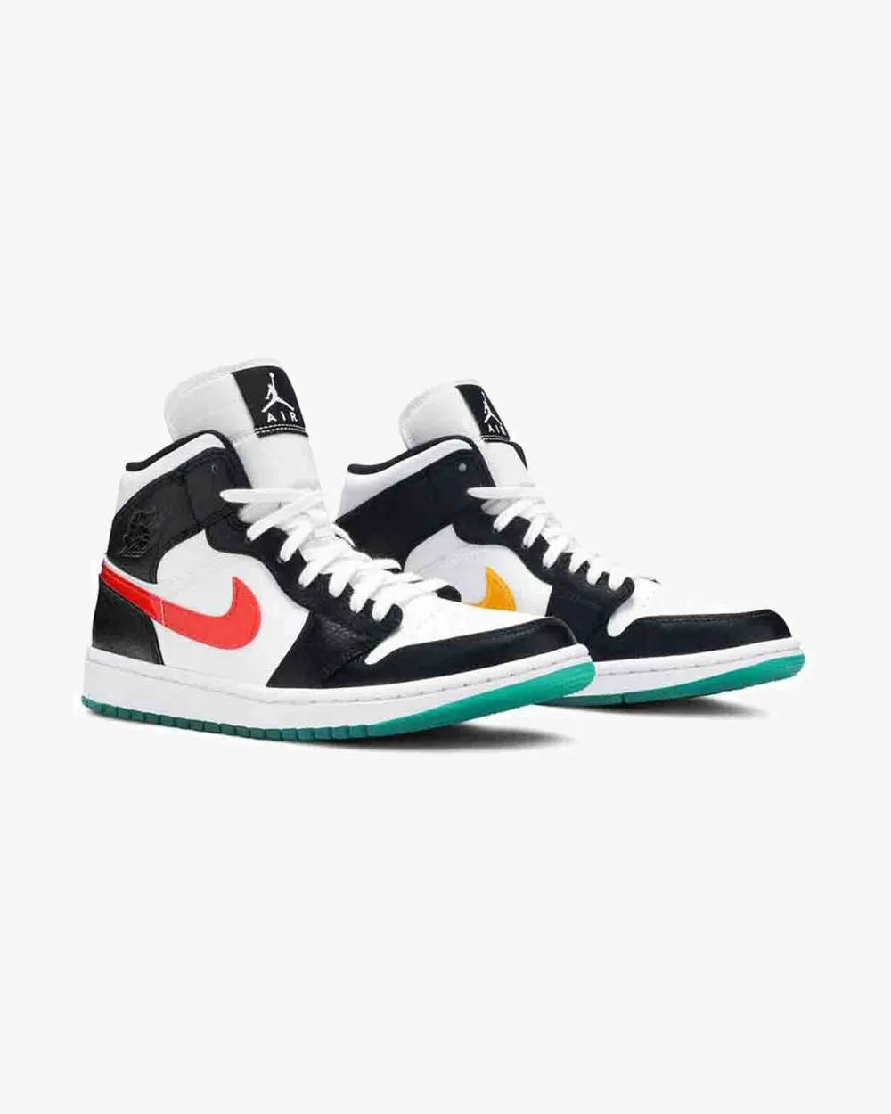 NIKE AIR JORDAN1 MID ALTERNATE SWOOSHES RED YELLOW -