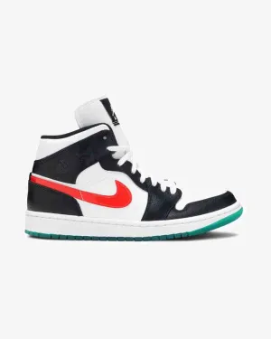 NIKE AIR JORDAN1 MID ALTERNATE SWOOSHES RED YELLOW -