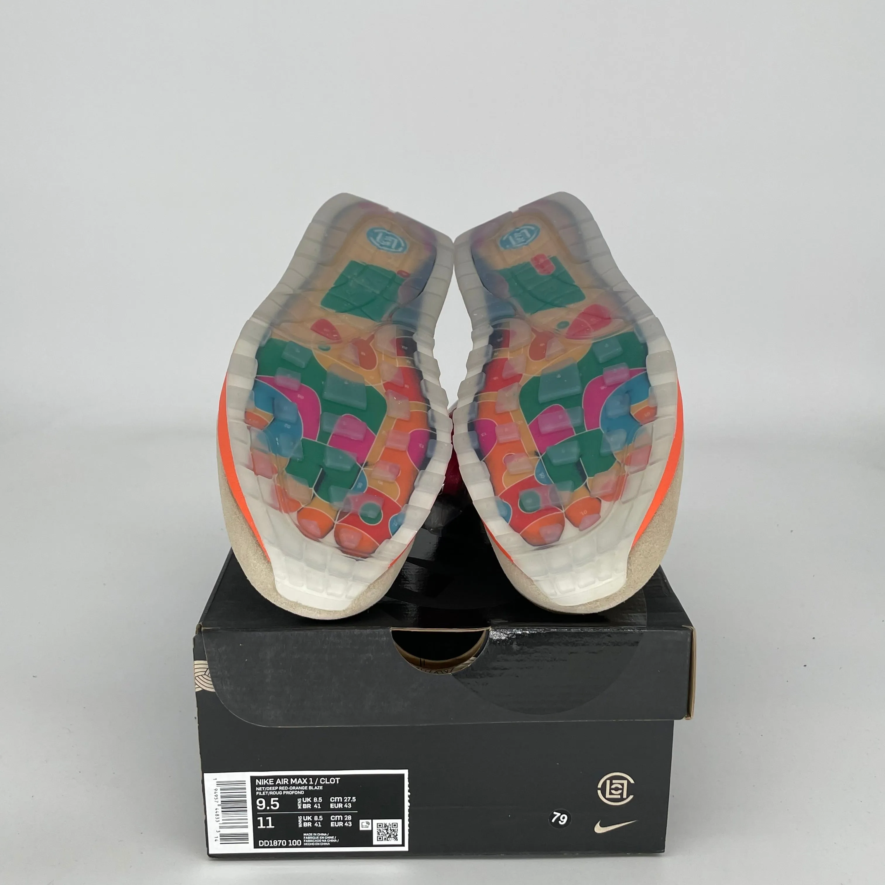 NIKE AIR MAX 1 CLOT KISS OF DEATH SIZE 9.5 DD1870-100