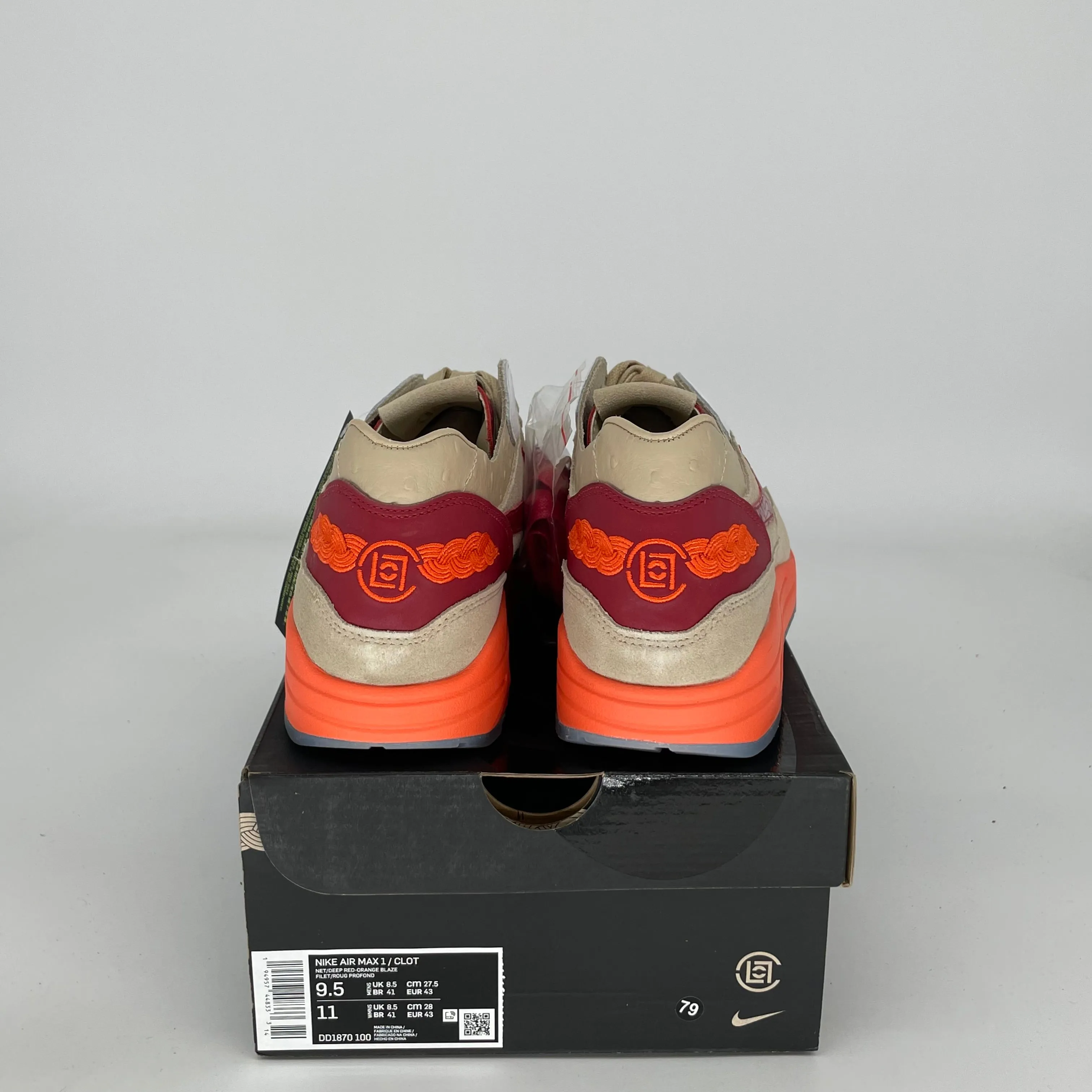 NIKE AIR MAX 1 CLOT KISS OF DEATH SIZE 9.5 DD1870-100