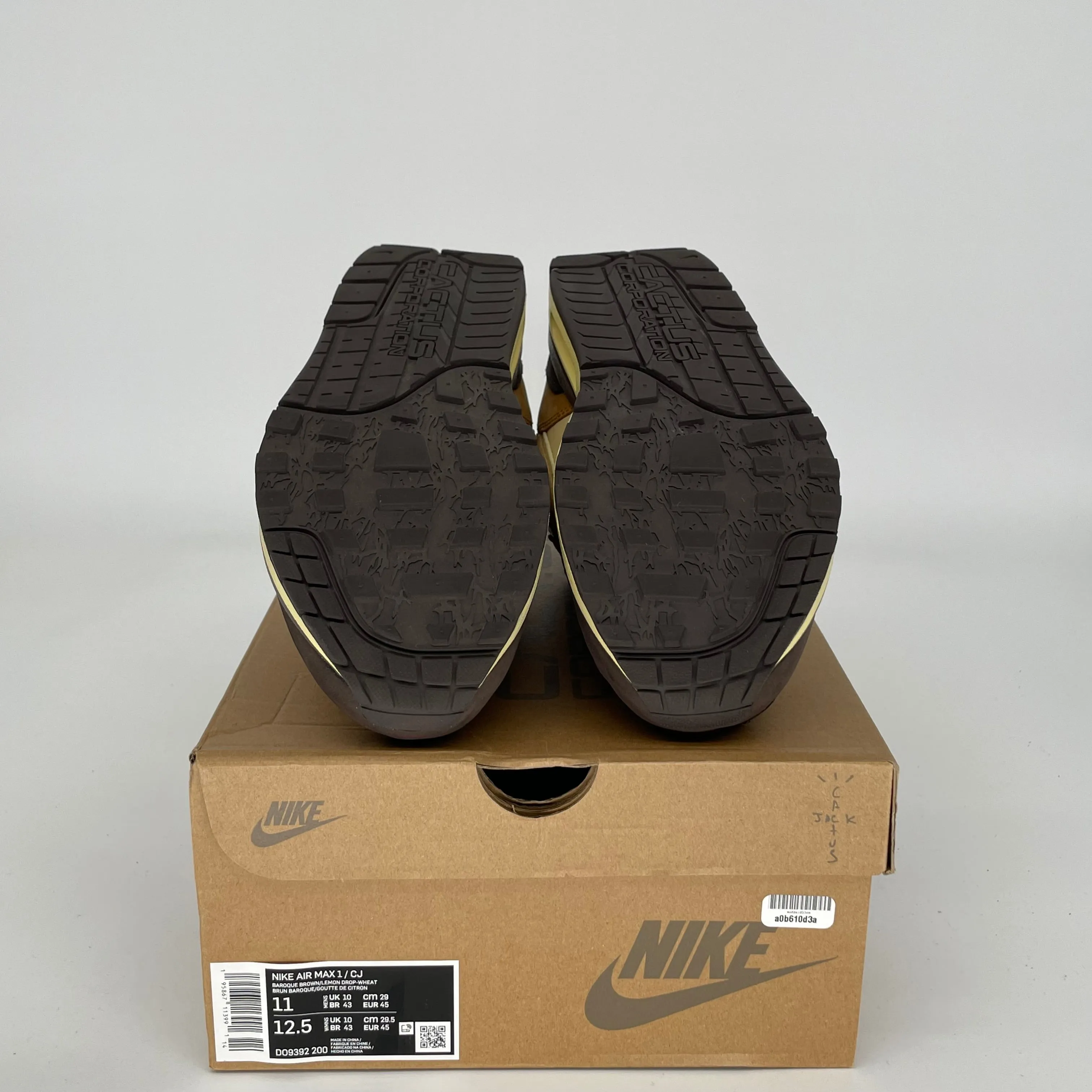 NIKE AIR MAX 1 TRAVIS SCOTT BAROQUE BROWN SIZE 11 DO9392-200