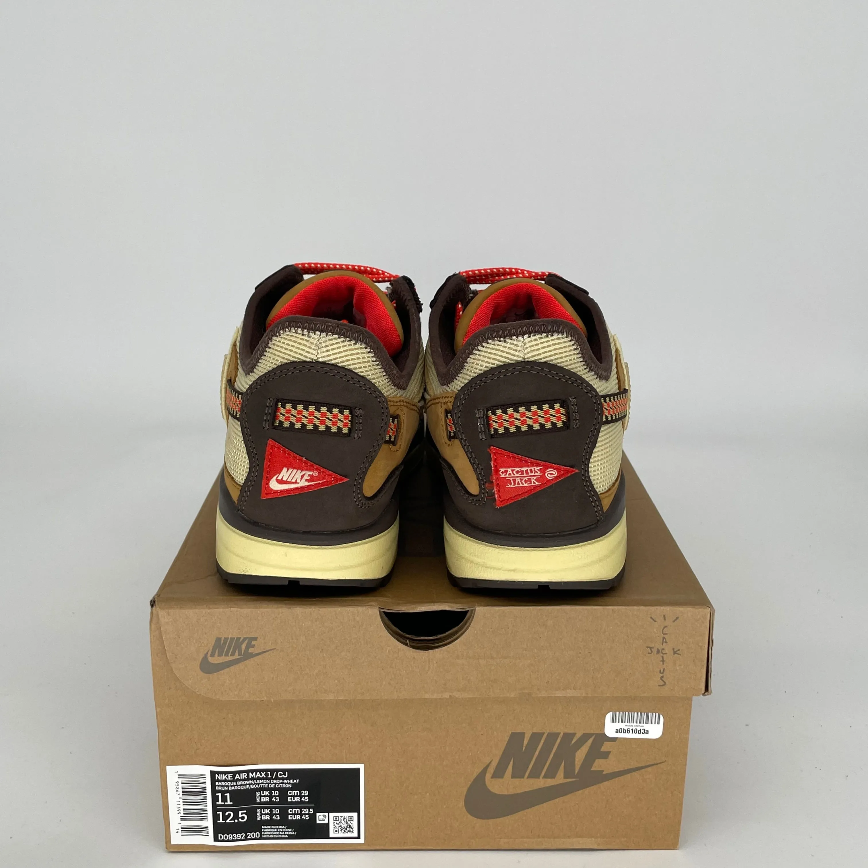 NIKE AIR MAX 1 TRAVIS SCOTT BAROQUE BROWN SIZE 11 DO9392-200