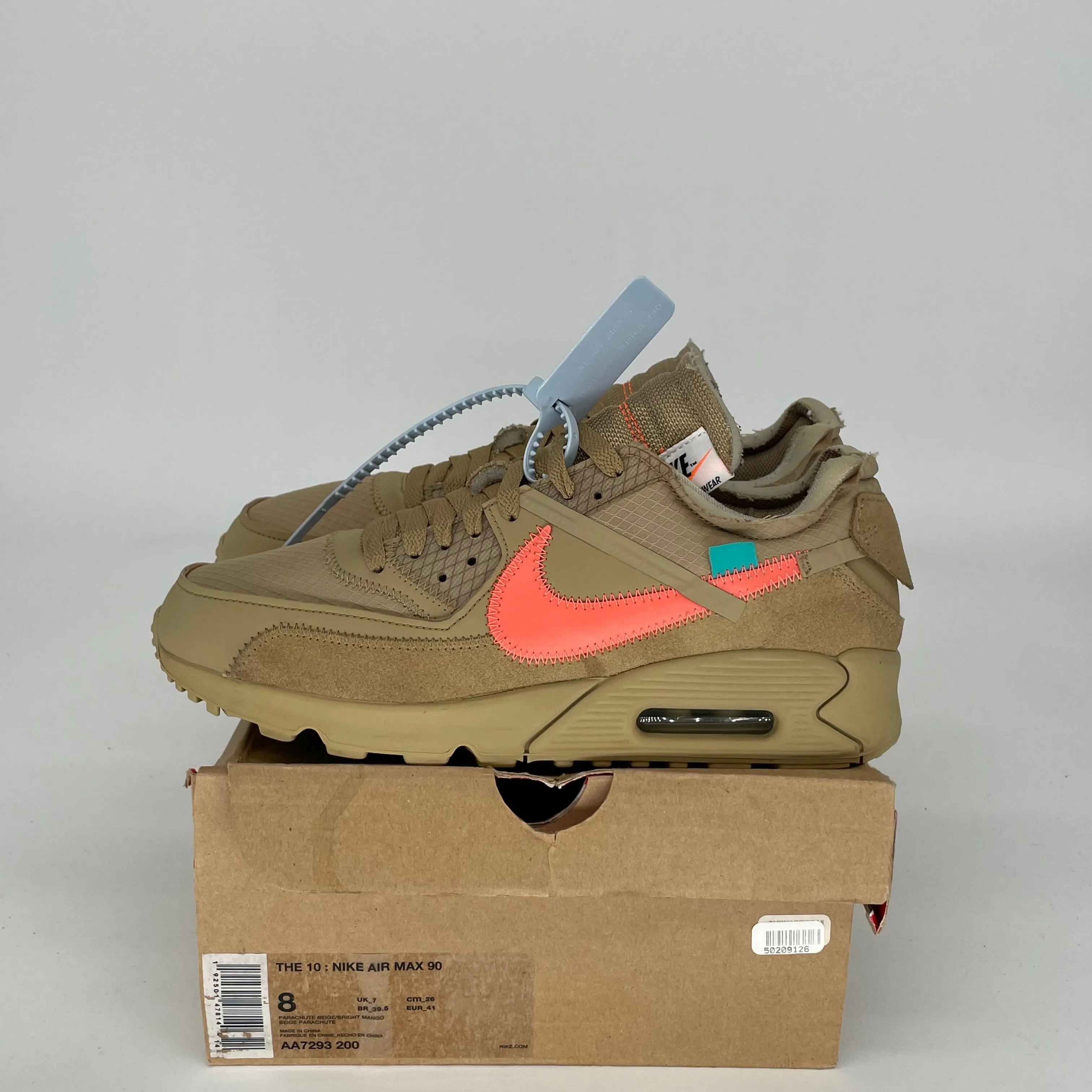 NIKE AIR MAX 90 OFF WHITE DESERT ORE SIZE 8 AA7293-200