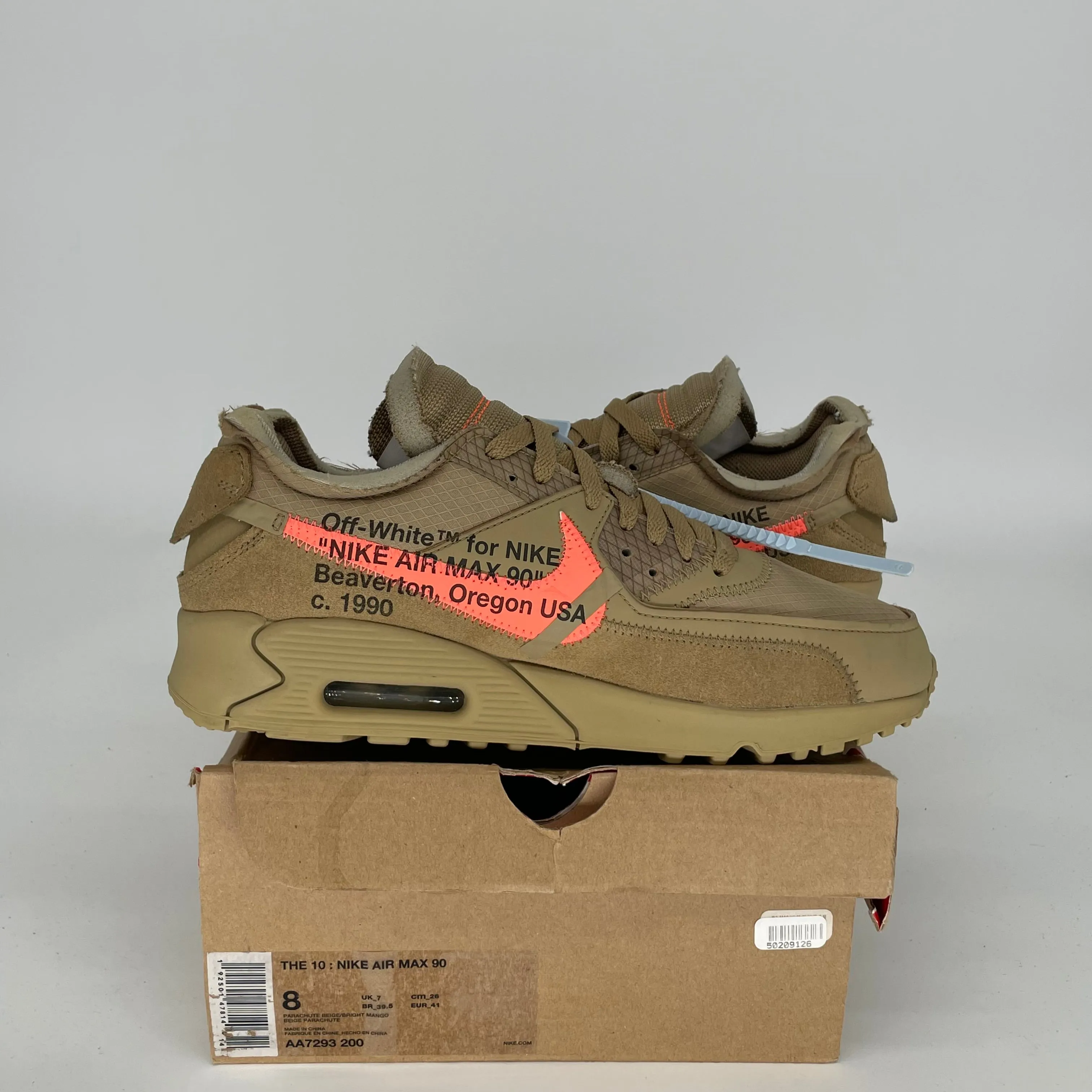 NIKE AIR MAX 90 OFF WHITE DESERT ORE SIZE 8 AA7293-200