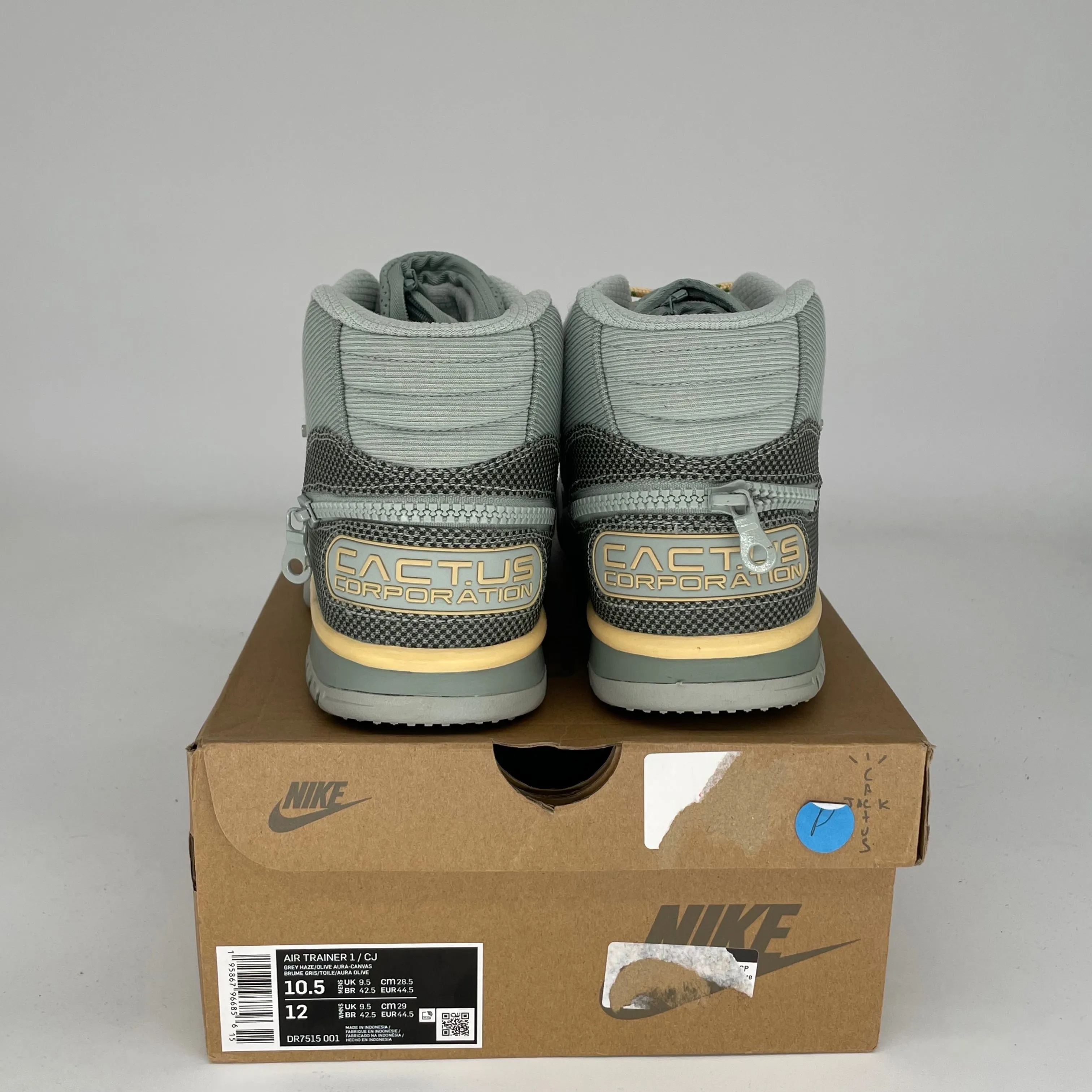 NIKE AIR TRAINER 1 TRAVIS SCOTT GREY HAZE SIZE 10.5 DR7515-001