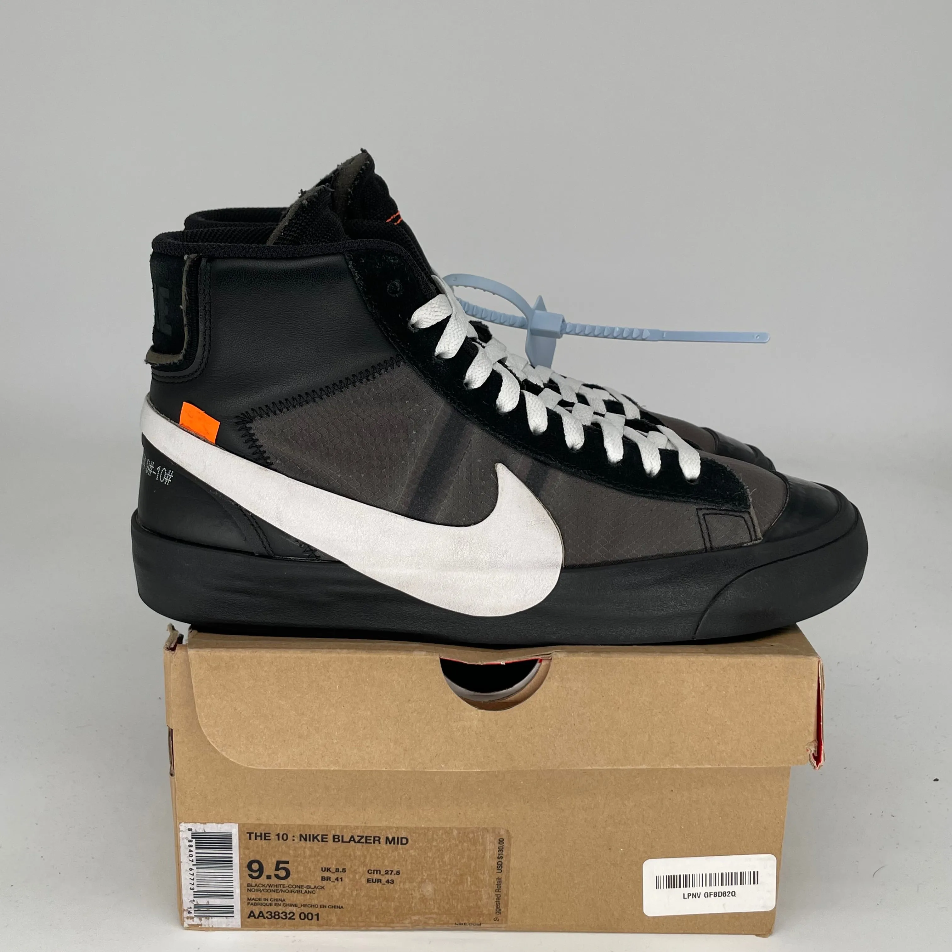 NIKE BLAZER MID OFF WHITE GRIM REAPER SIZE 9.5 AA3832-001