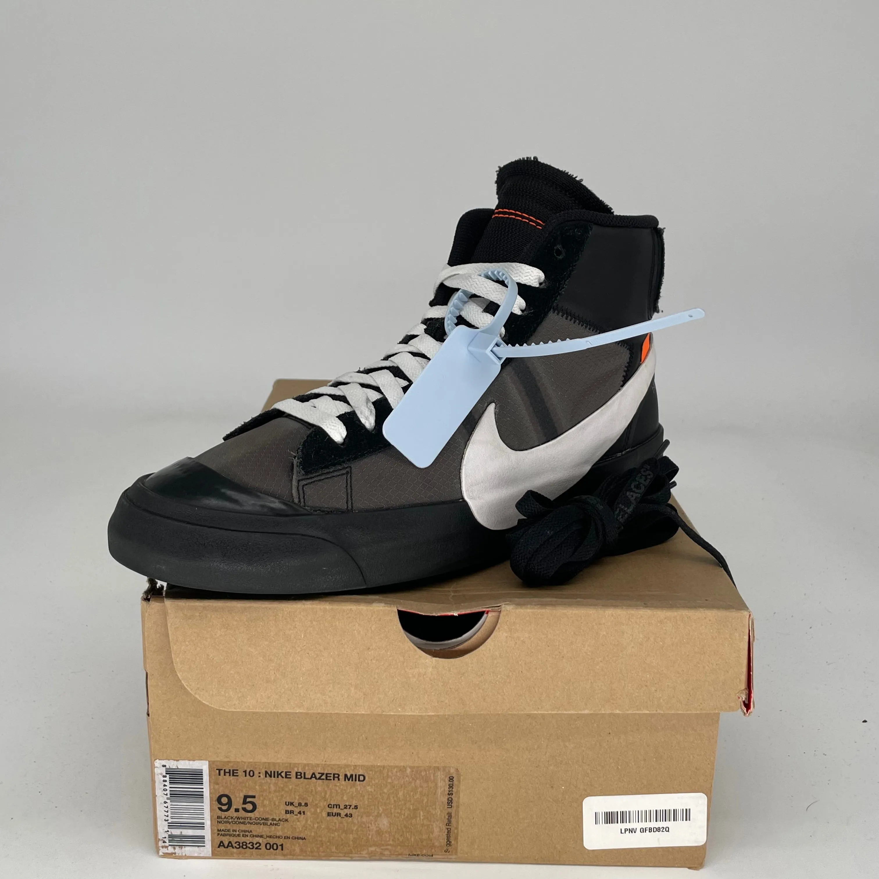 NIKE BLAZER MID OFF WHITE GRIM REAPER SIZE 9.5 AA3832-001