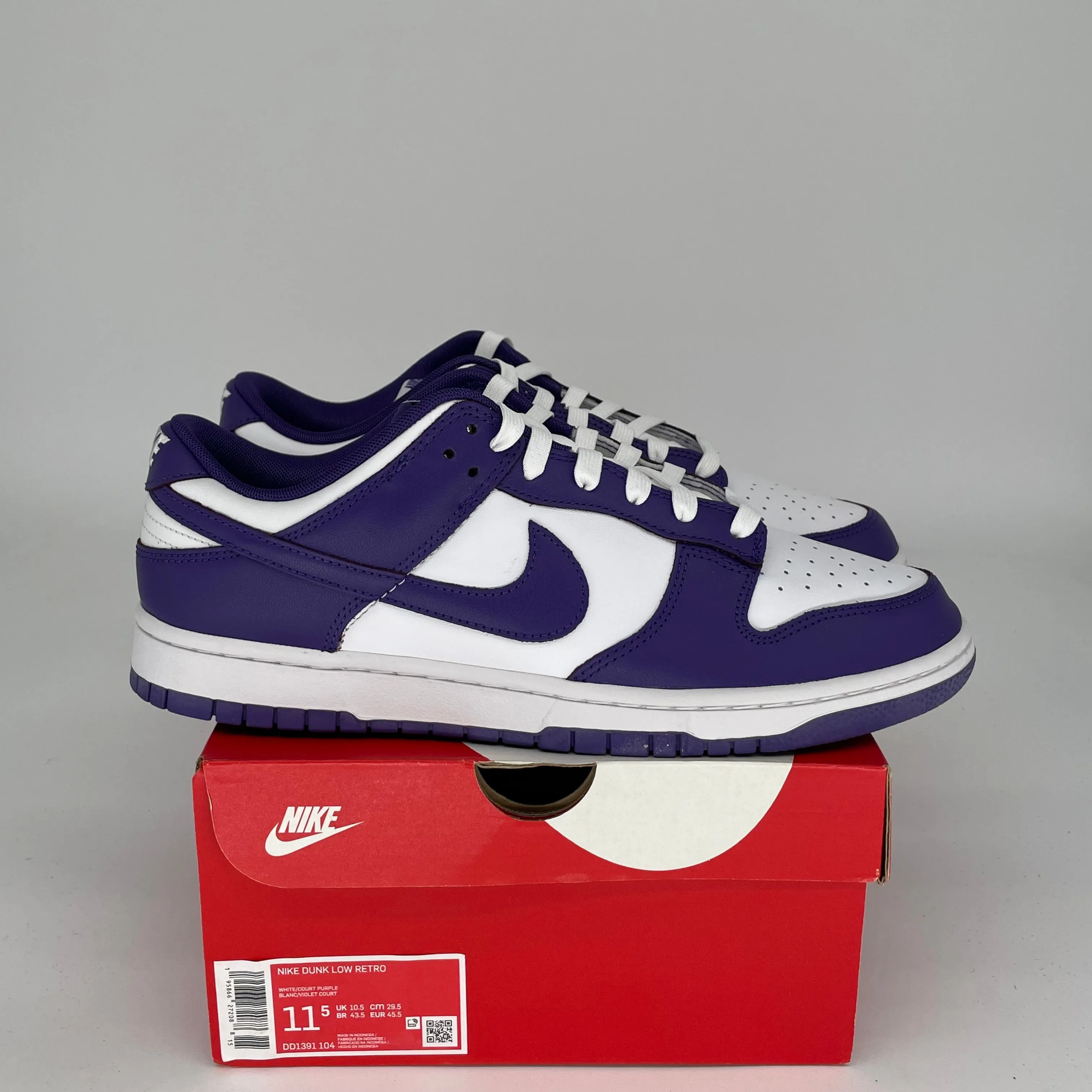 NIKE DUNK LOW CHAMPIONSHIP COURT PURPLE SIZE 11.5 DD1391-104