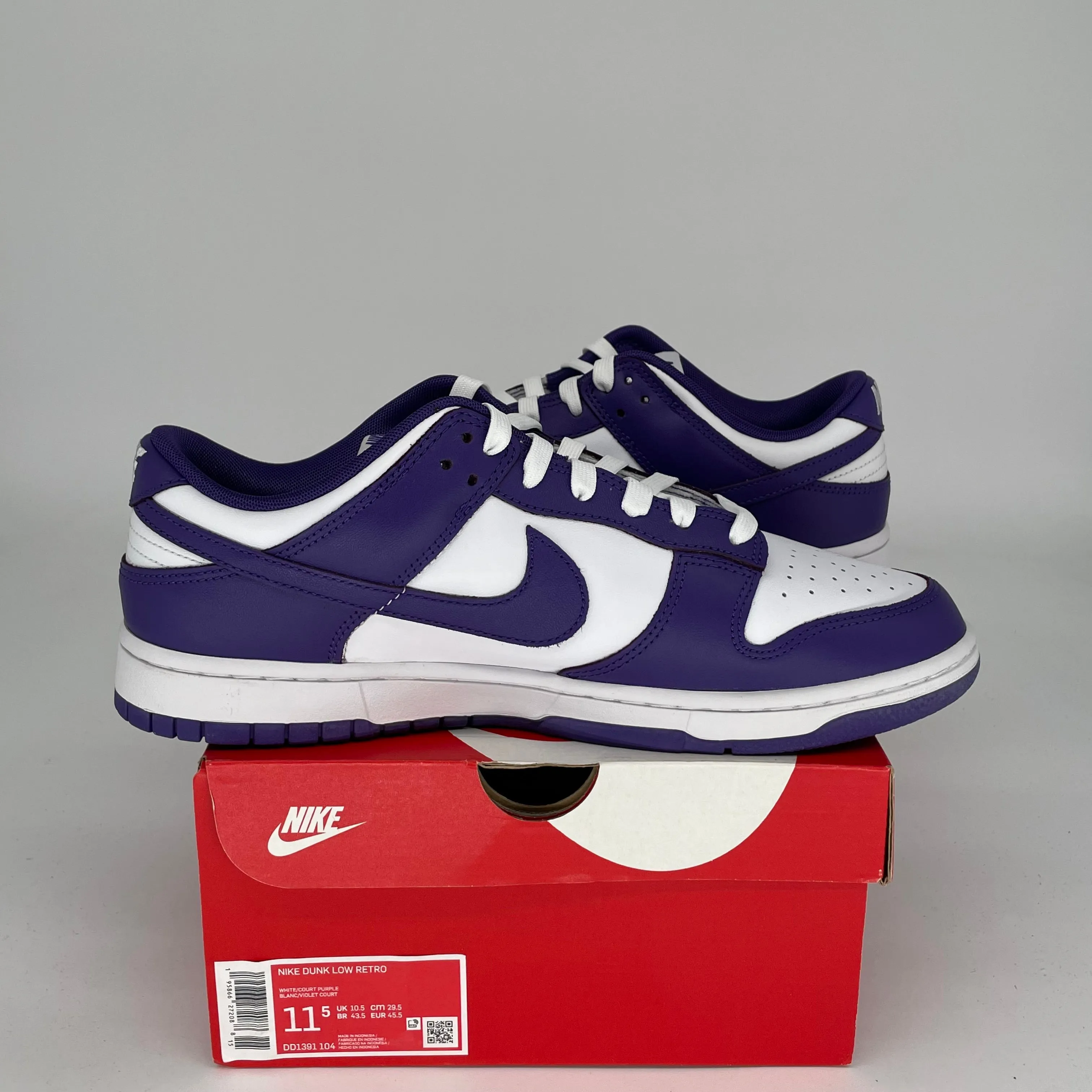 NIKE DUNK LOW CHAMPIONSHIP COURT PURPLE SIZE 11.5 DD1391-104