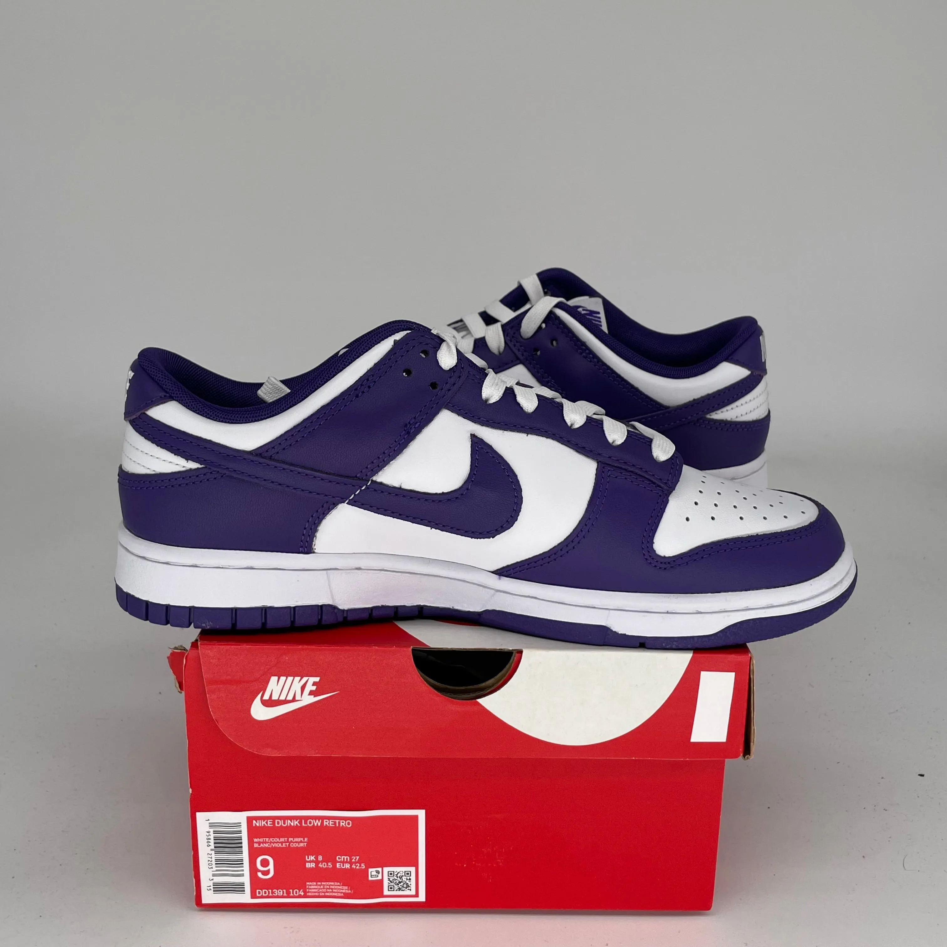 NIKE DUNK LOW CHAMPIONSHIP COURT PURPLE SIZE 9 DD1391-104
