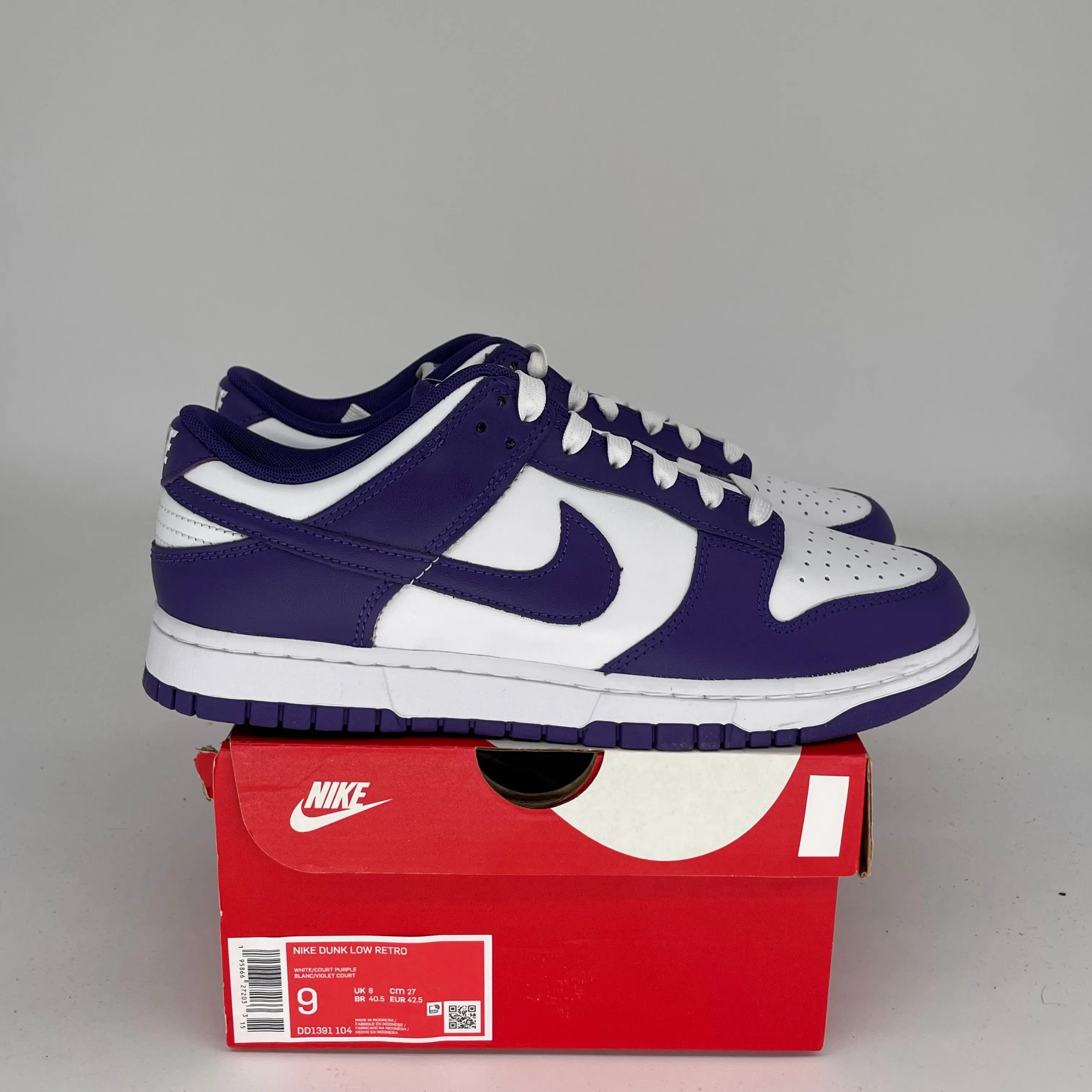 NIKE DUNK LOW CHAMPIONSHIP COURT PURPLE SIZE 9 DD1391-104