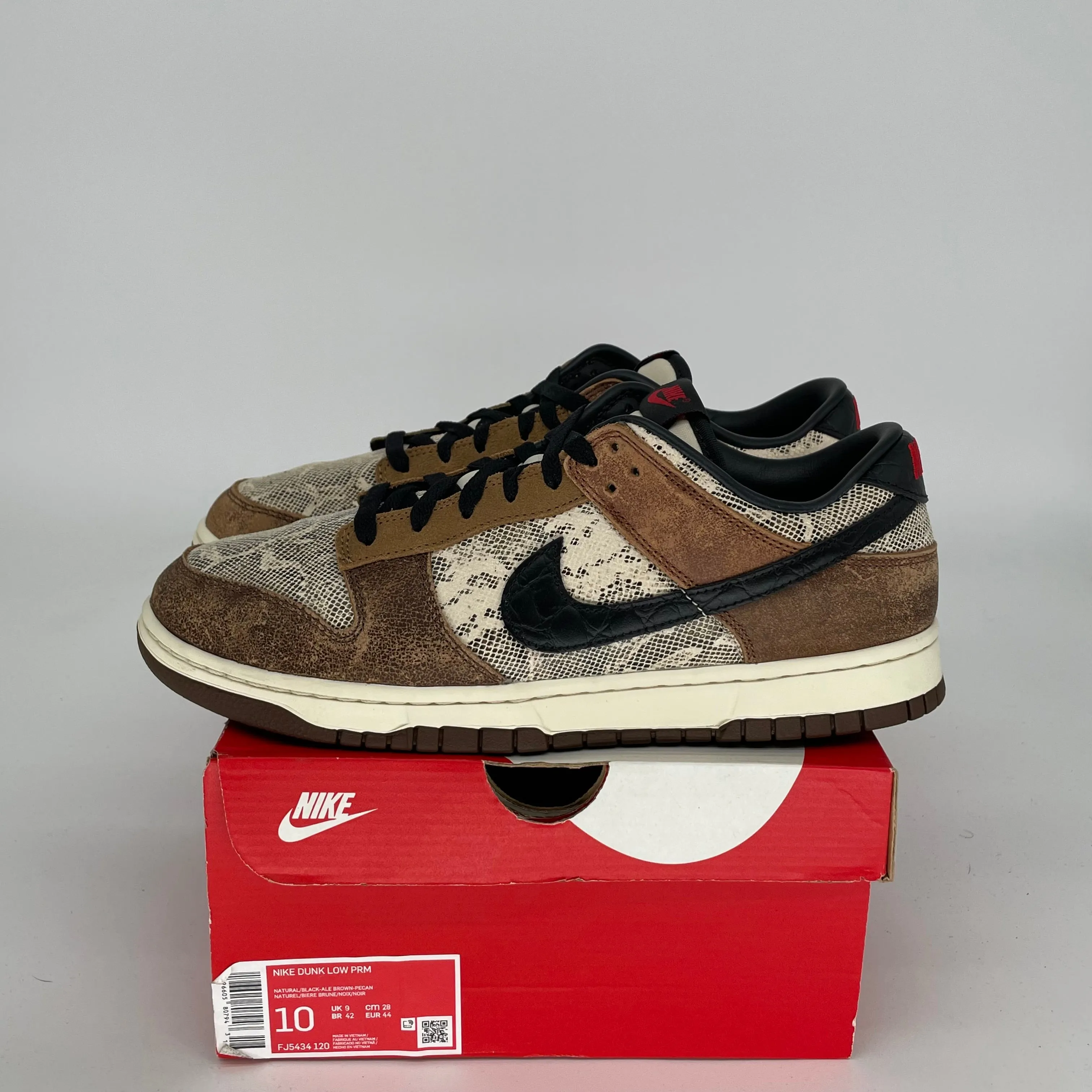 NIKE DUNK LOW CO JP BROWN SNAKESKIN SIZE 10 FJ5434-120