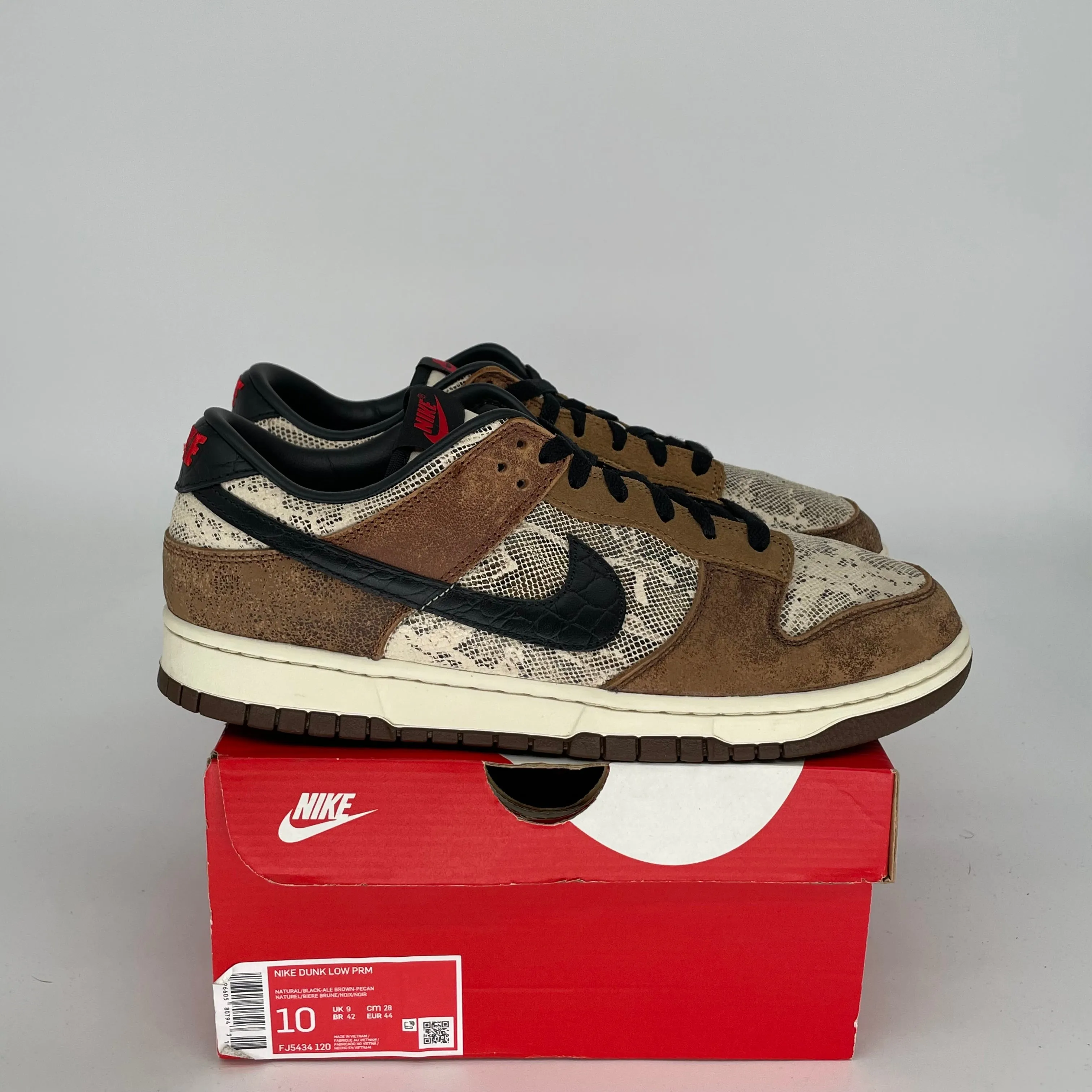 NIKE DUNK LOW CO JP BROWN SNAKESKIN SIZE 10 FJ5434-120