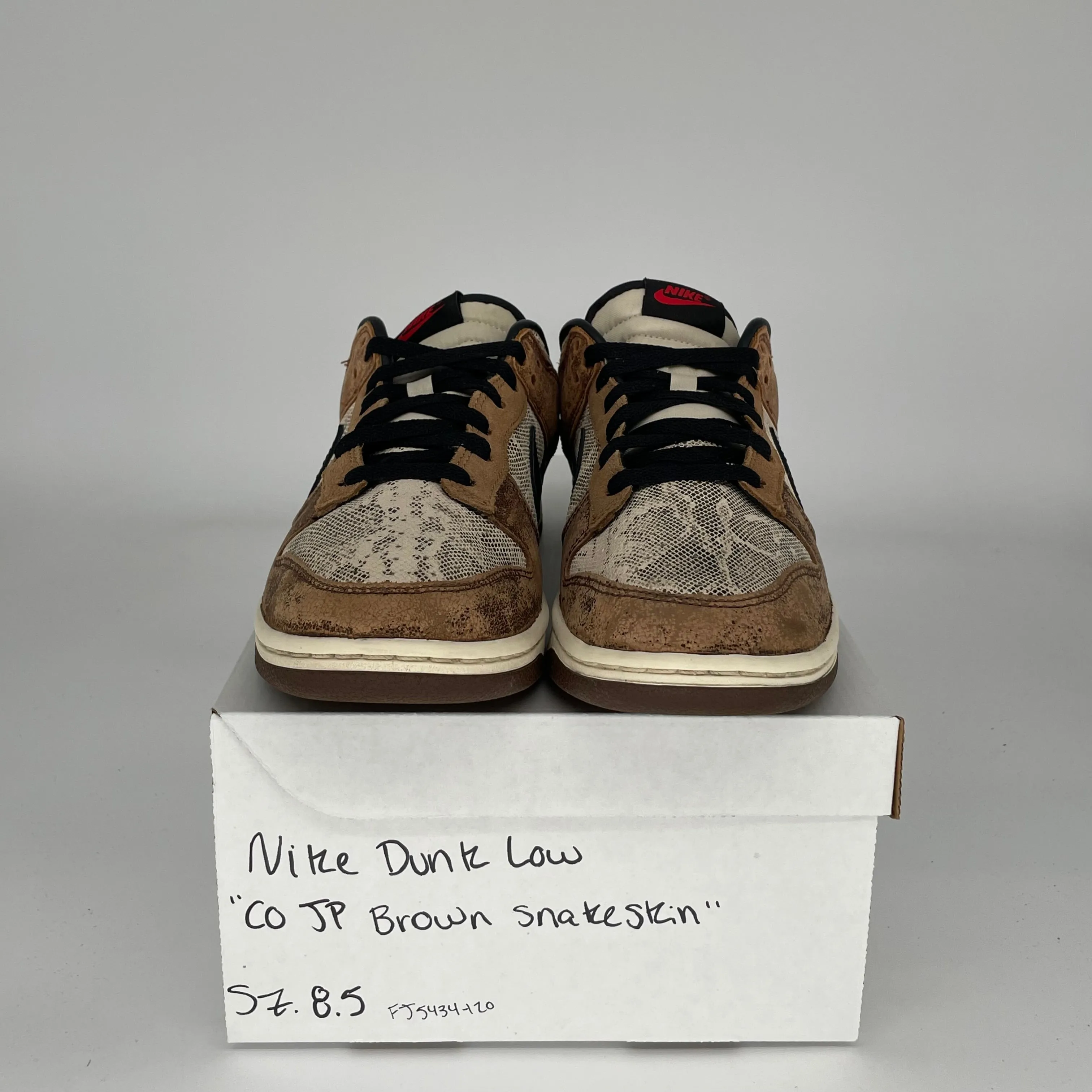 NIKE DUNK  LOW CO JP BROWN SNAKESKIN SIZE 8.5 FJ5434-120