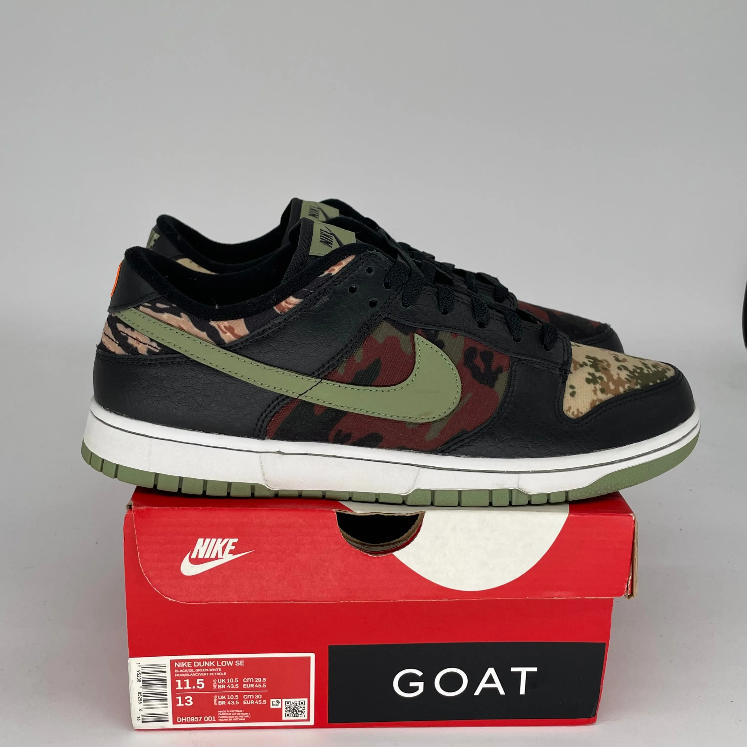 NIKE DUNK LOW CRAZY CAMO SIZE 11.5 DH0957-001