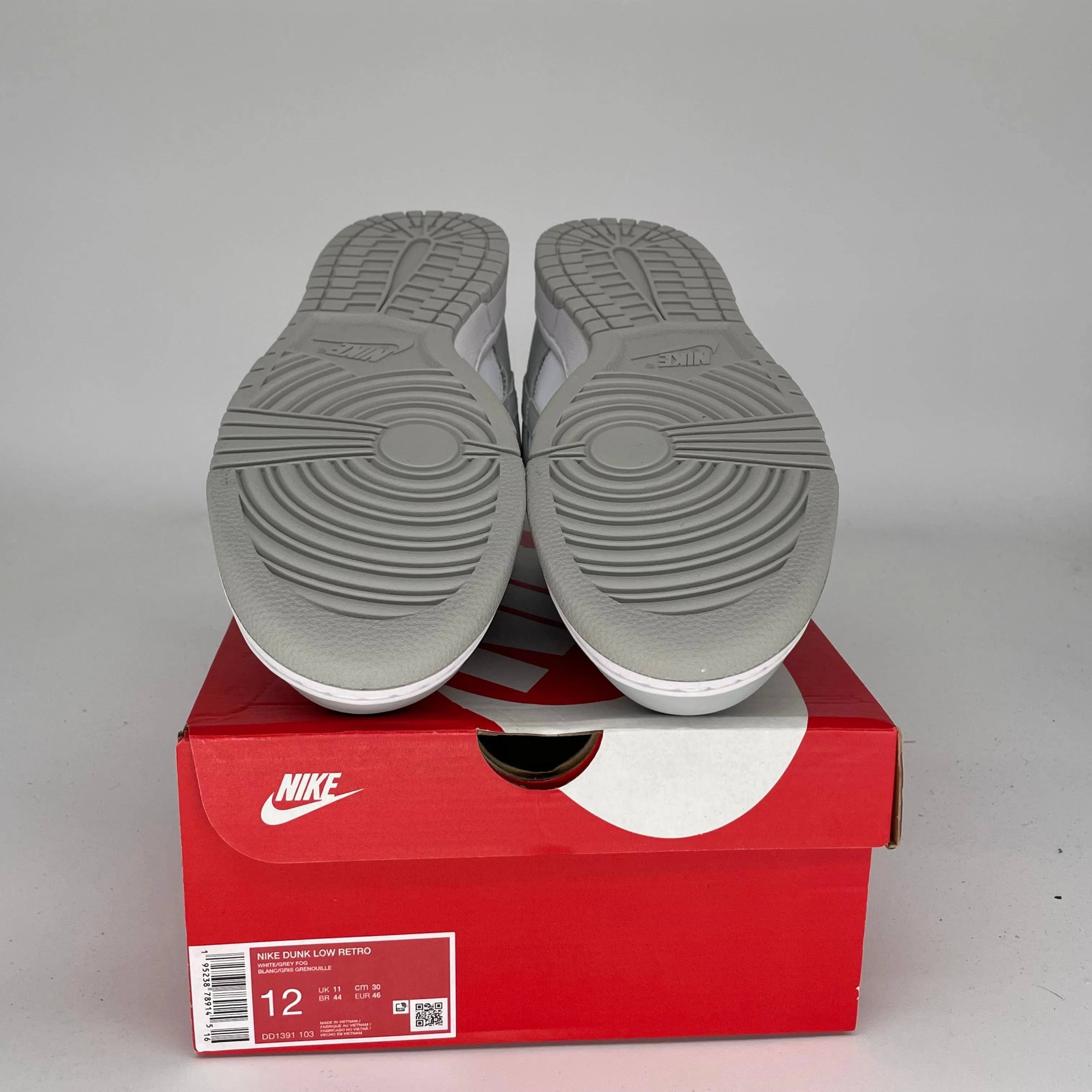 NIKE DUNK LOW GREY FOG SIZE 12 DD1391-103