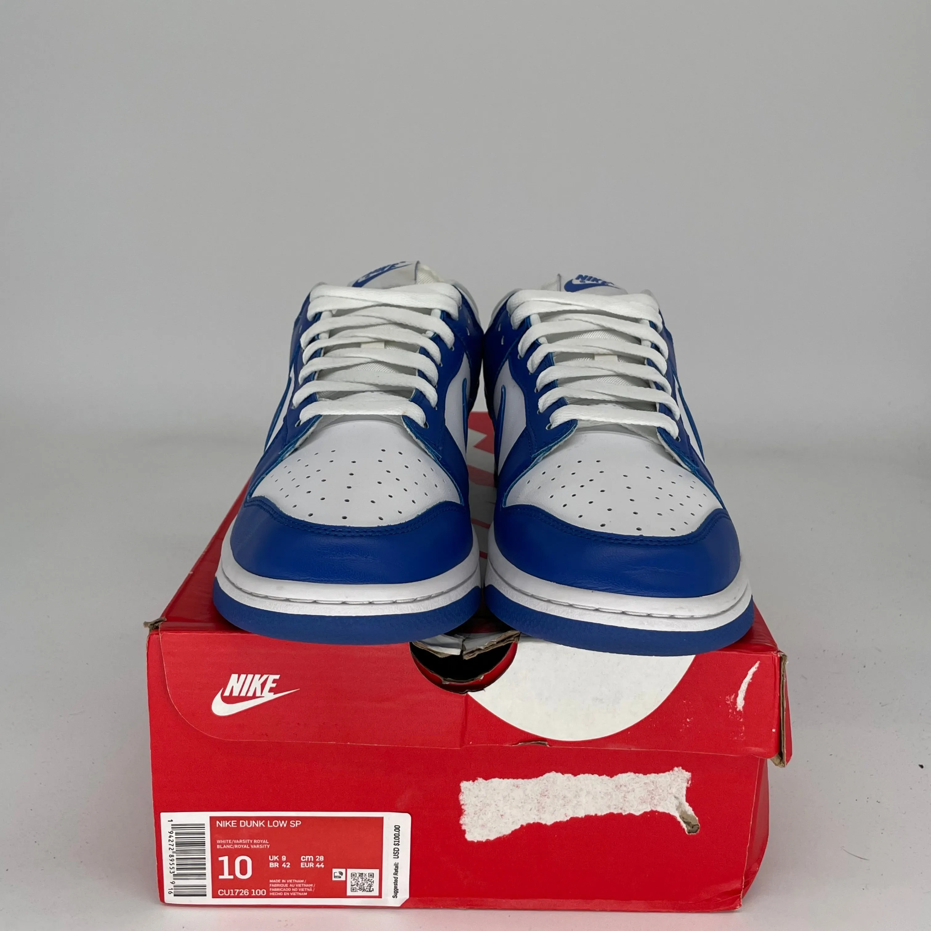 NIKE DUNK LOW KENTUCKY SIZE 10 CU1726-100