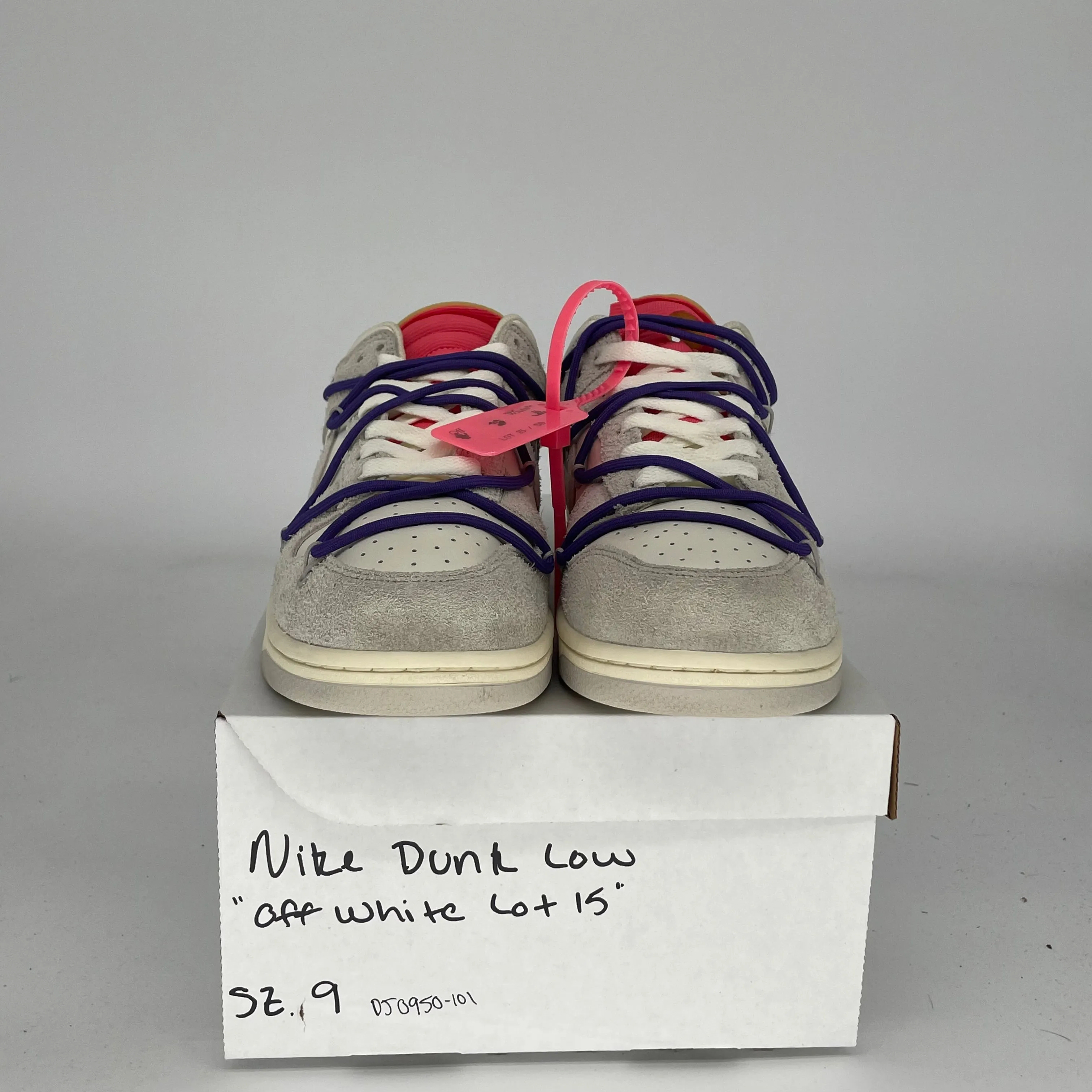 NIKE DUNK LOW OFF WHITE LOT 15 SIZE 9 DJ0950-101