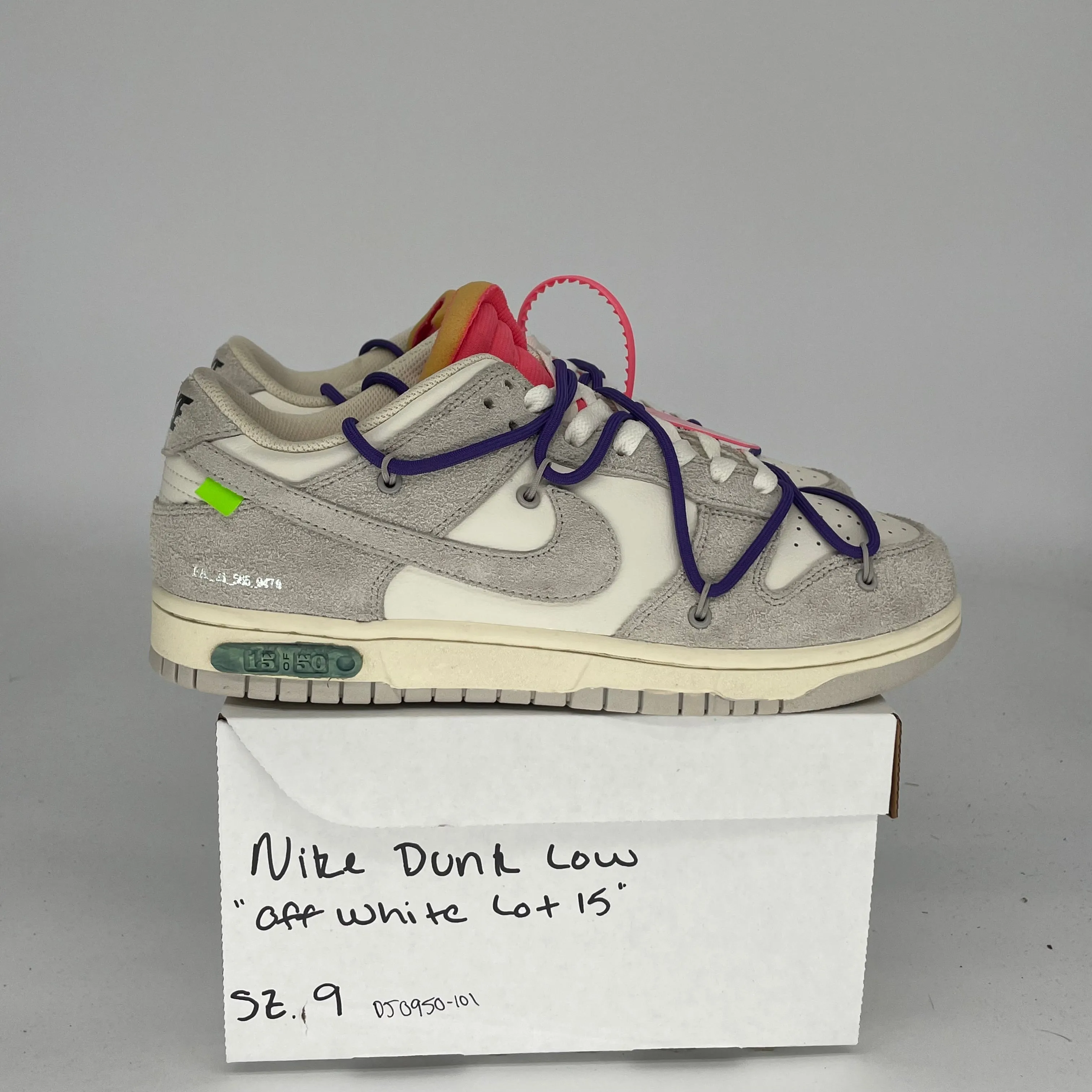 NIKE DUNK LOW OFF WHITE LOT 15 SIZE 9 DJ0950-101