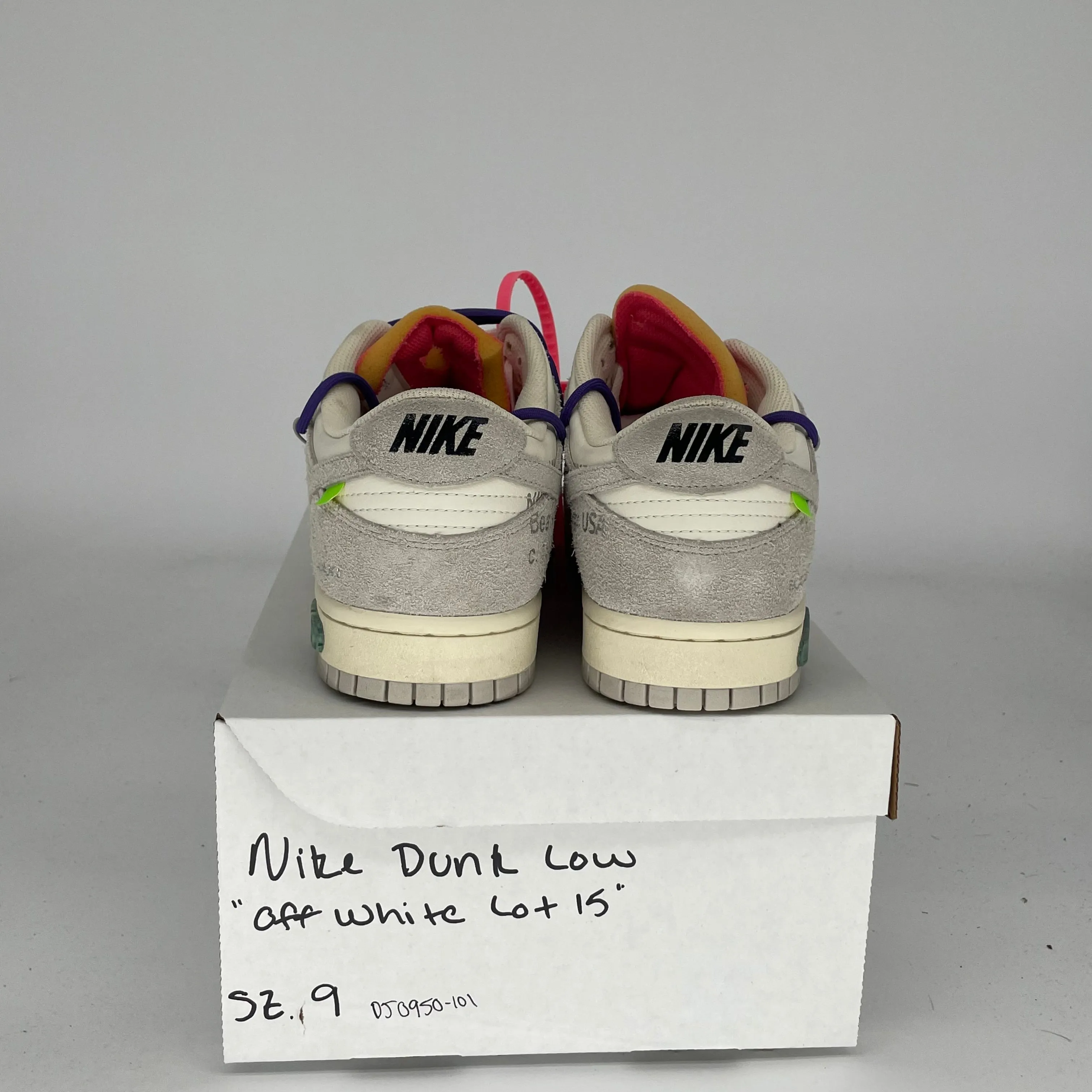NIKE DUNK LOW OFF WHITE LOT 15 SIZE 9 DJ0950-101
