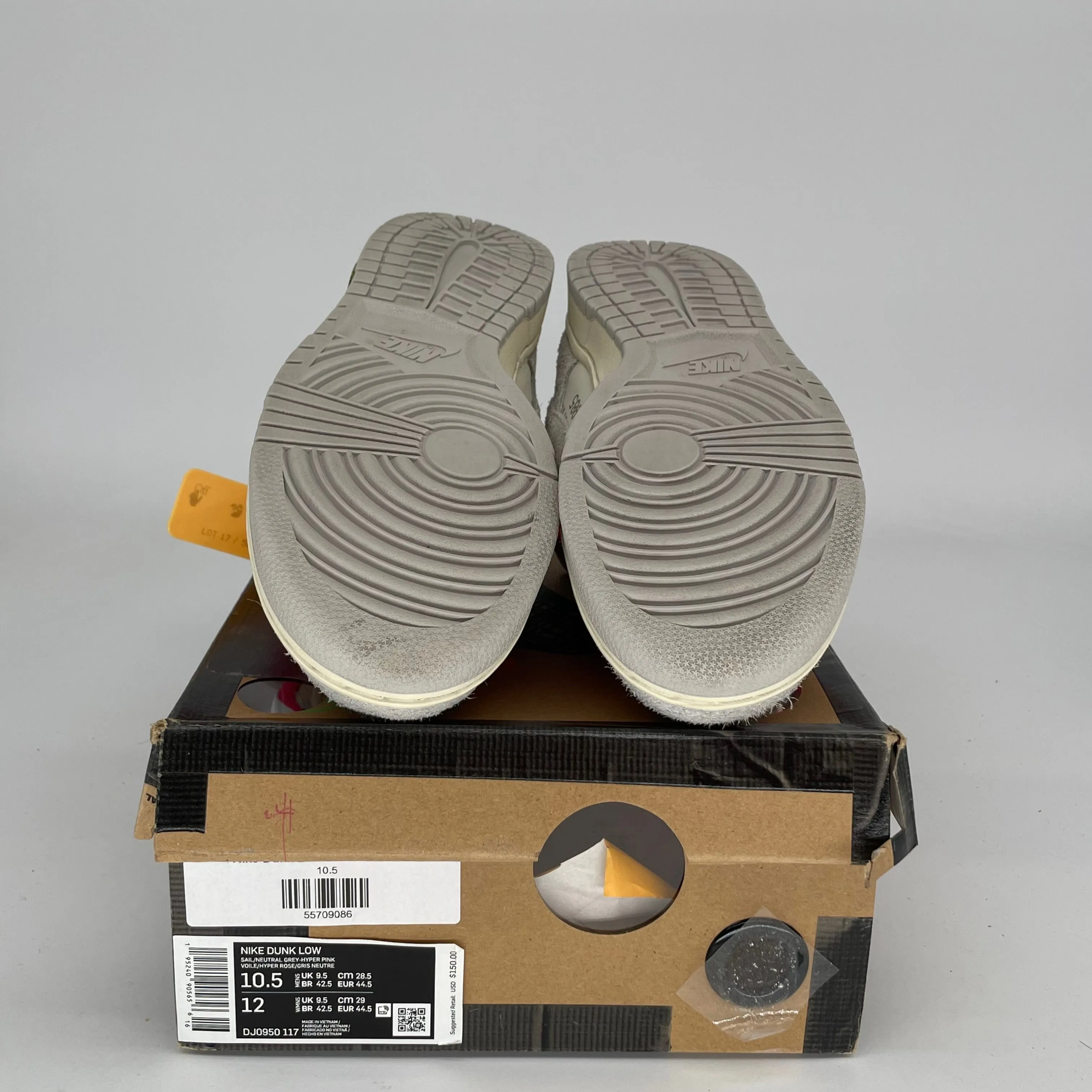 NIKE DUNK LOW OFF WHITE LOT 17 SIZE 10.5 DJ0950-117