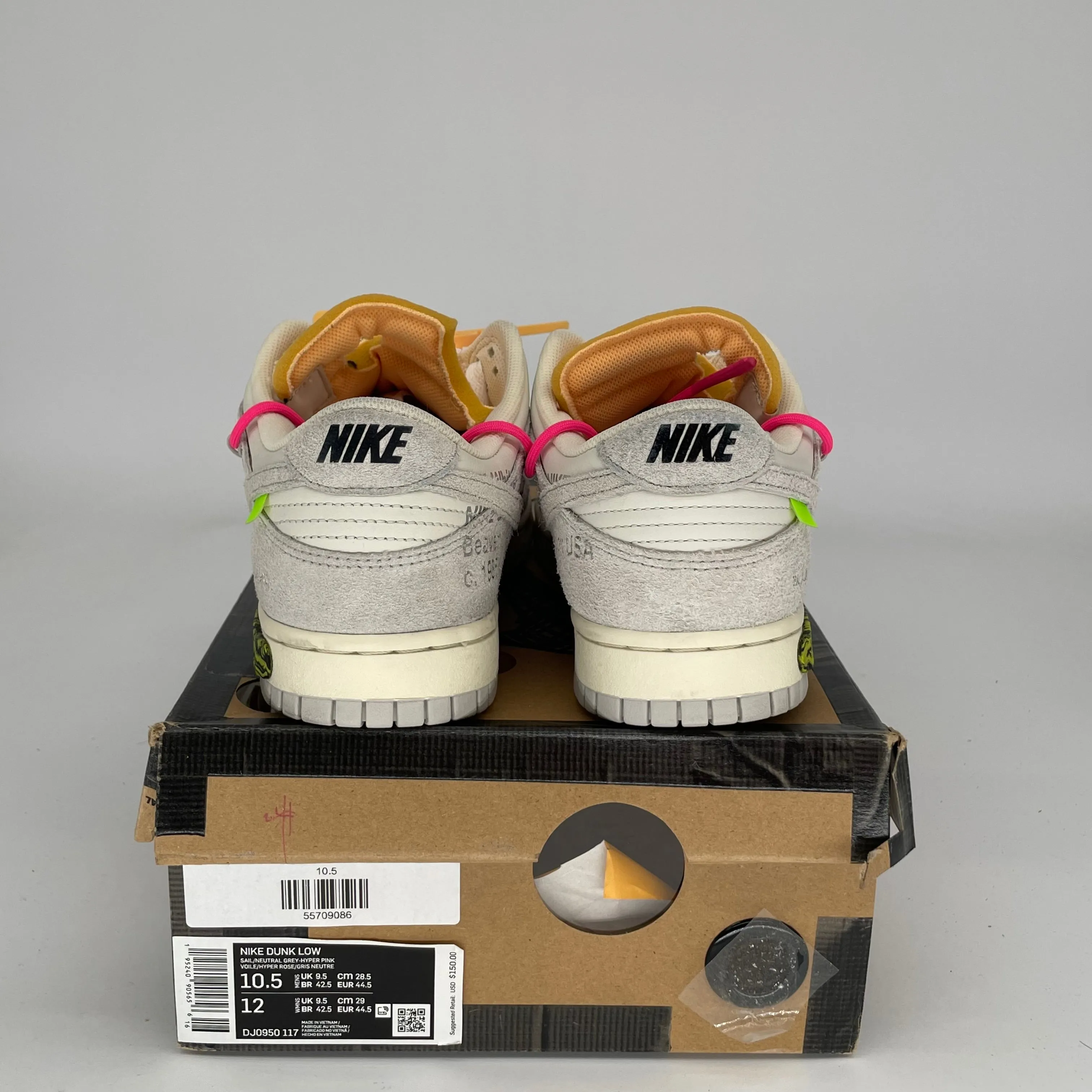 NIKE DUNK LOW OFF WHITE LOT 17 SIZE 10.5 DJ0950-117