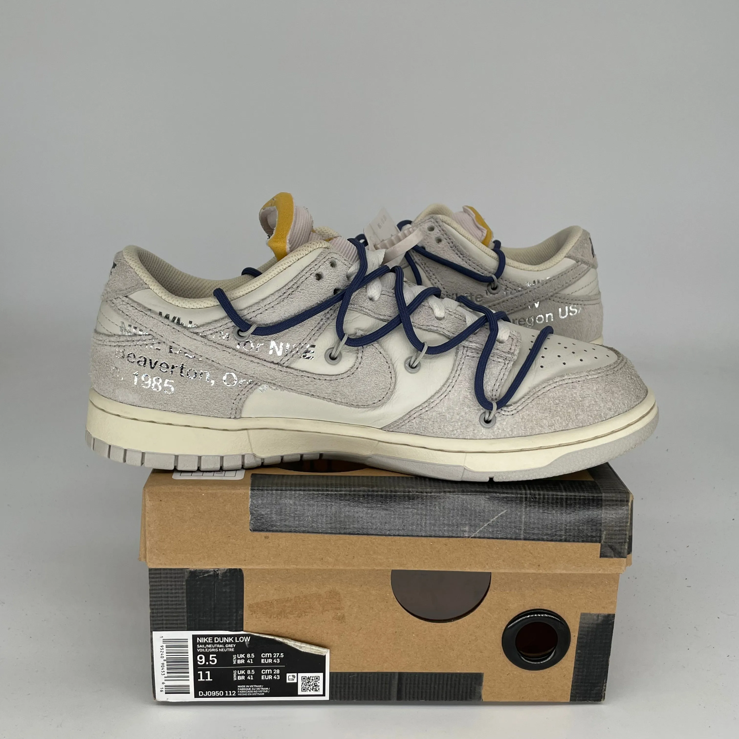NIKE DUNK LOW OFF WHITE LOT 18 SIZE 9.5 DJ0950-112