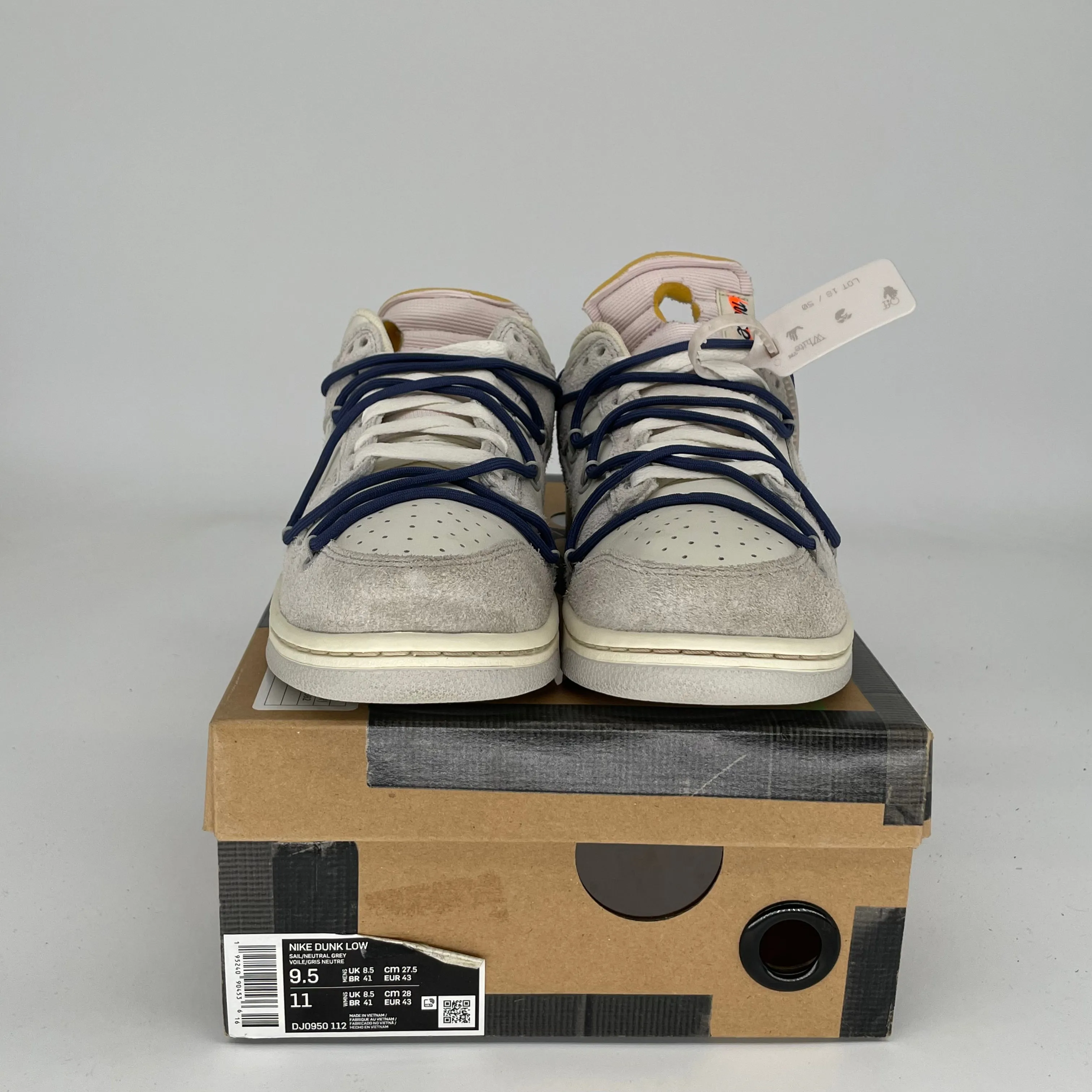 NIKE DUNK LOW OFF WHITE LOT 18 SIZE 9.5 DJ0950-112