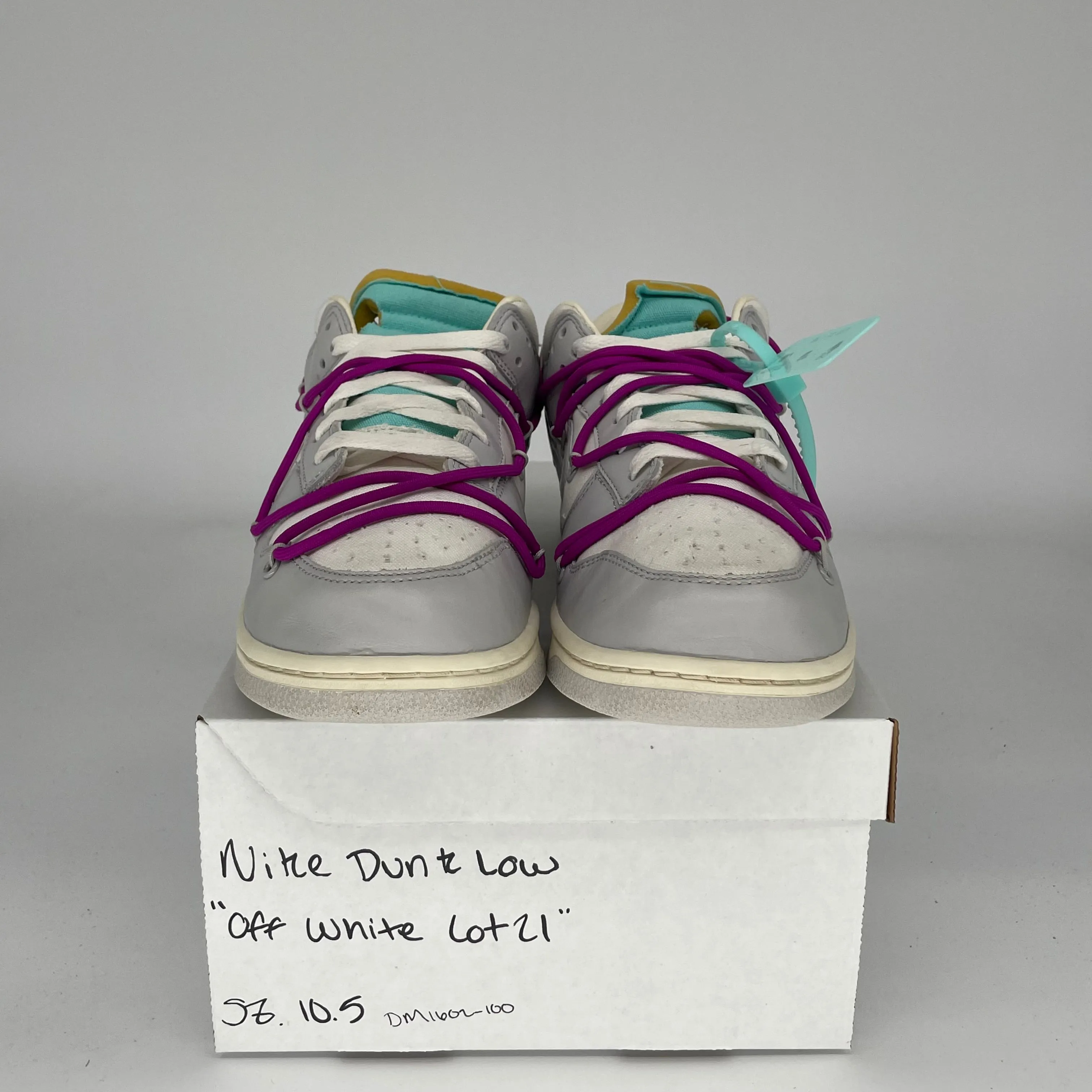 NIKE DUNK LOW OFF WHITE LOT 21 SIZE 10.5 DM1602-100