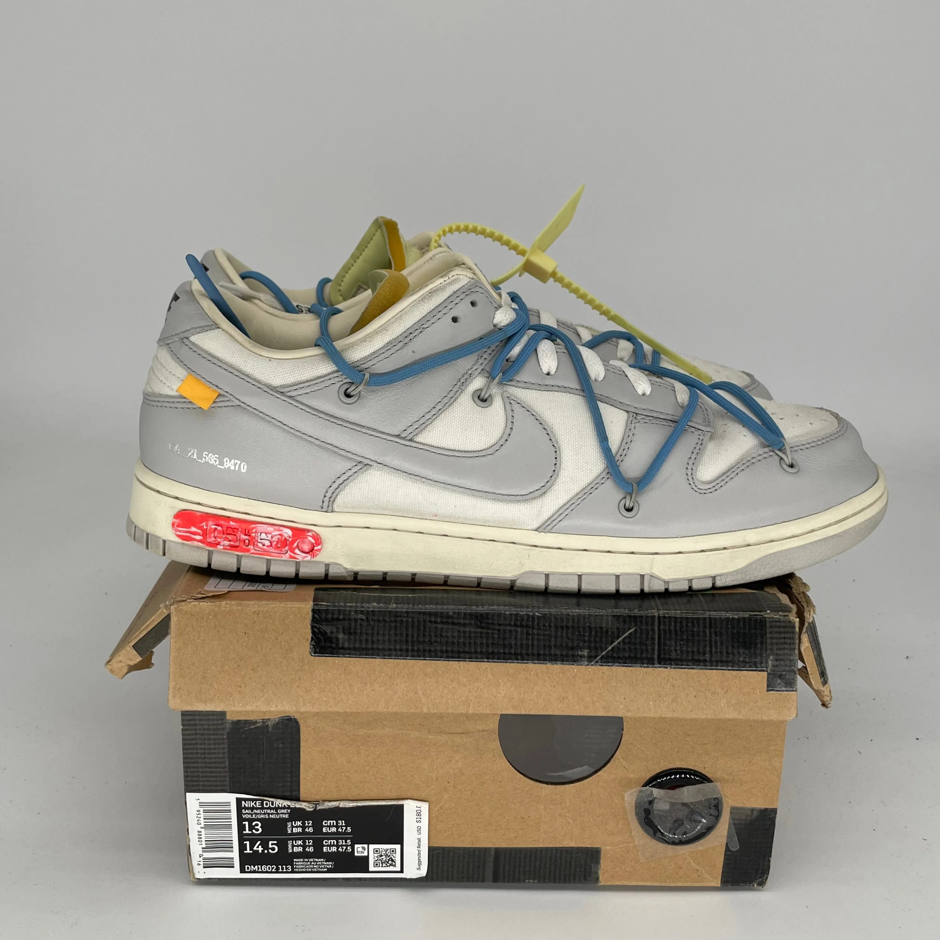 NIKE DUNK LOW OFF WHITE LOT 5 SIZE 13 DM1602-113
