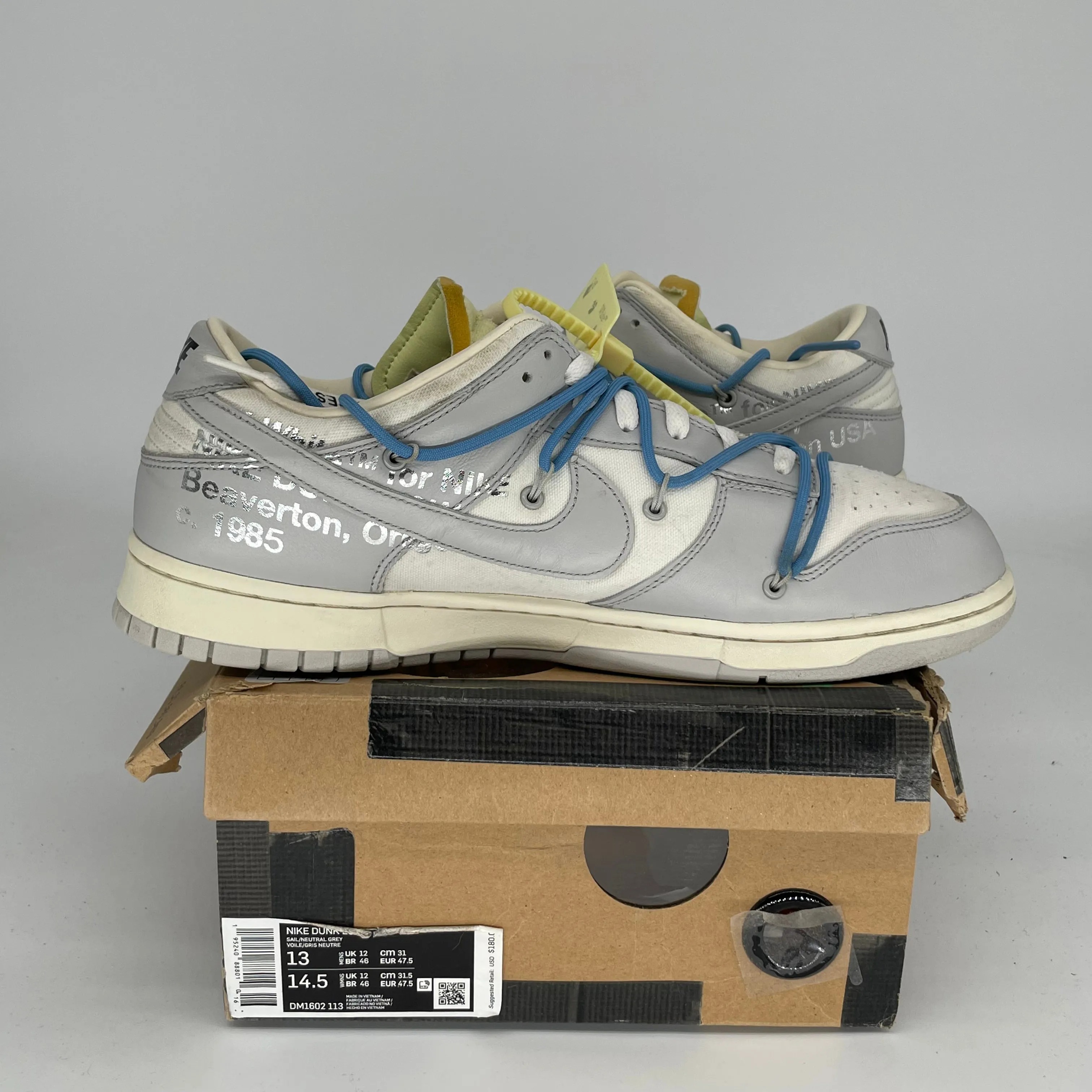 NIKE DUNK LOW OFF WHITE LOT 5 SIZE 13 DM1602-113