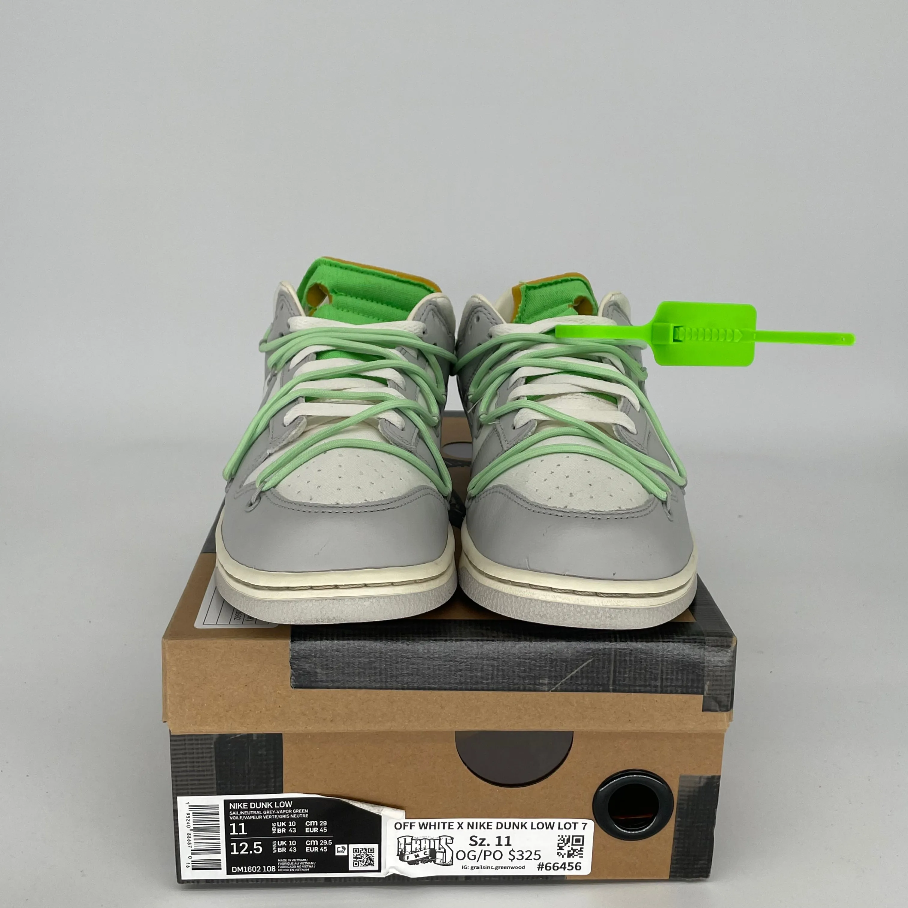 NIKE DUNK LOW OFF WHITE LOT 7 SIZE 11 DM1602-108