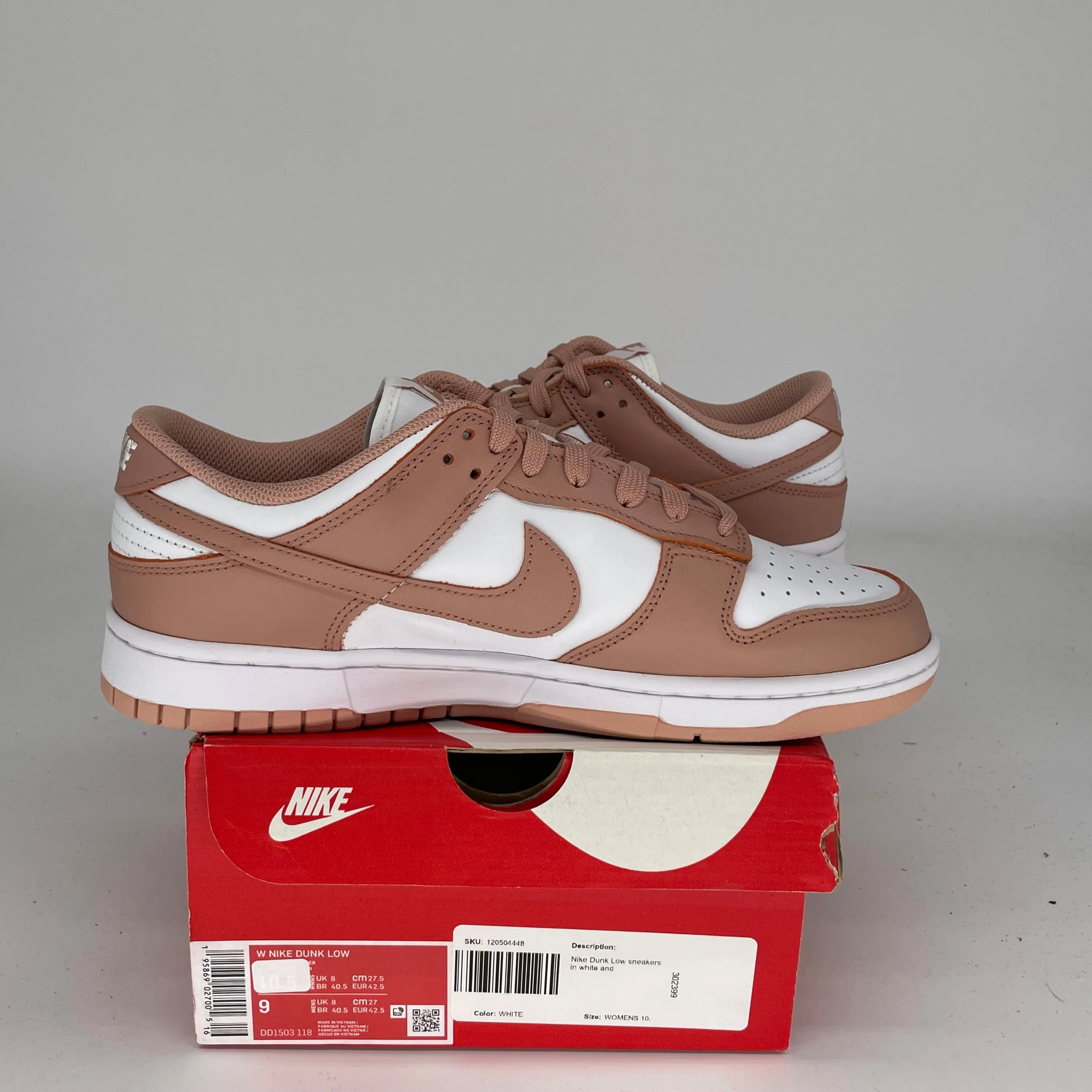 NIKE DUNK LOW ROSE WHISPER W SIZE 9/10.5W DD1503-118