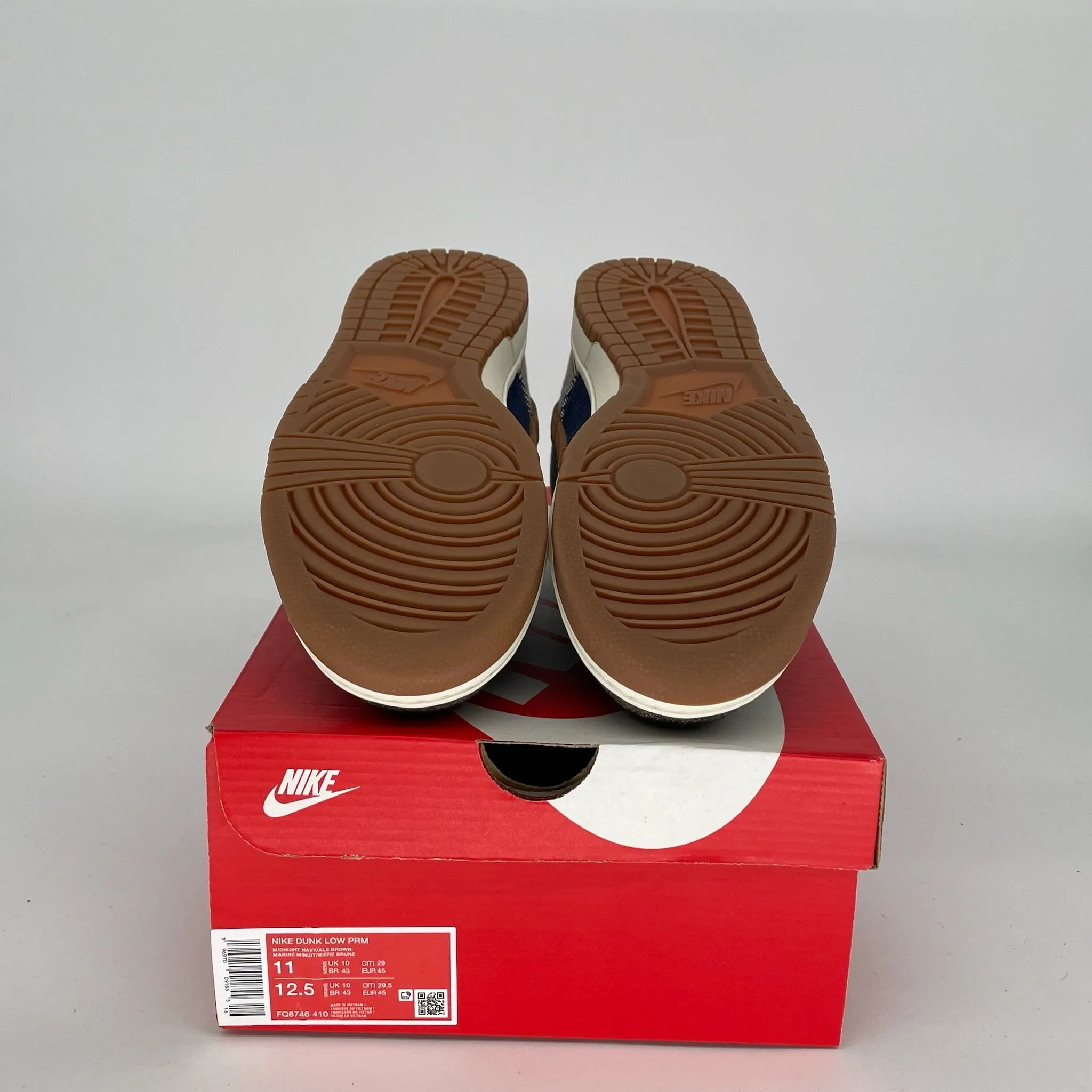 NIKE DUNK LOW TWEED MIDNIGHT NAVY CORDUORY SIZE 11 FQ8746-410