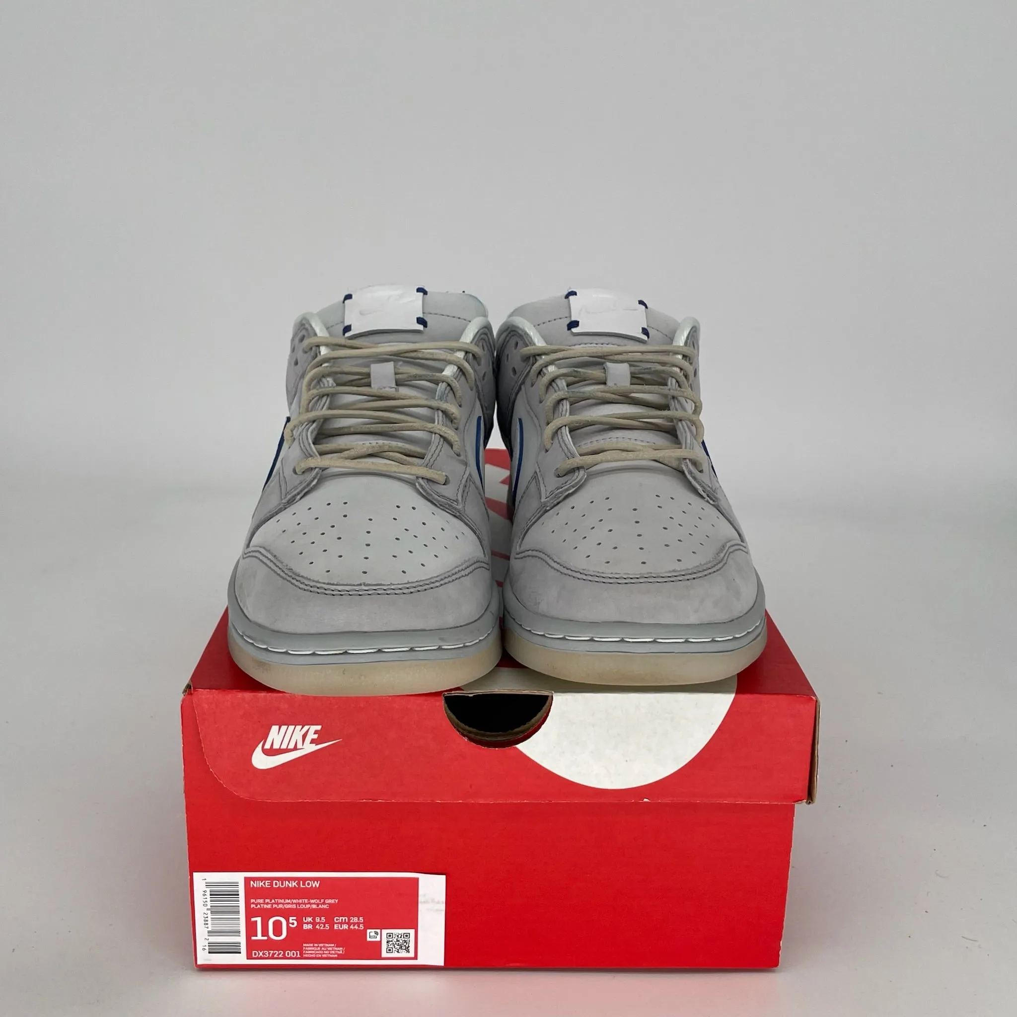NIKE DUNK LOW WOLF GREY PURE PLATINUM SIZE 10.5 DX3722-001