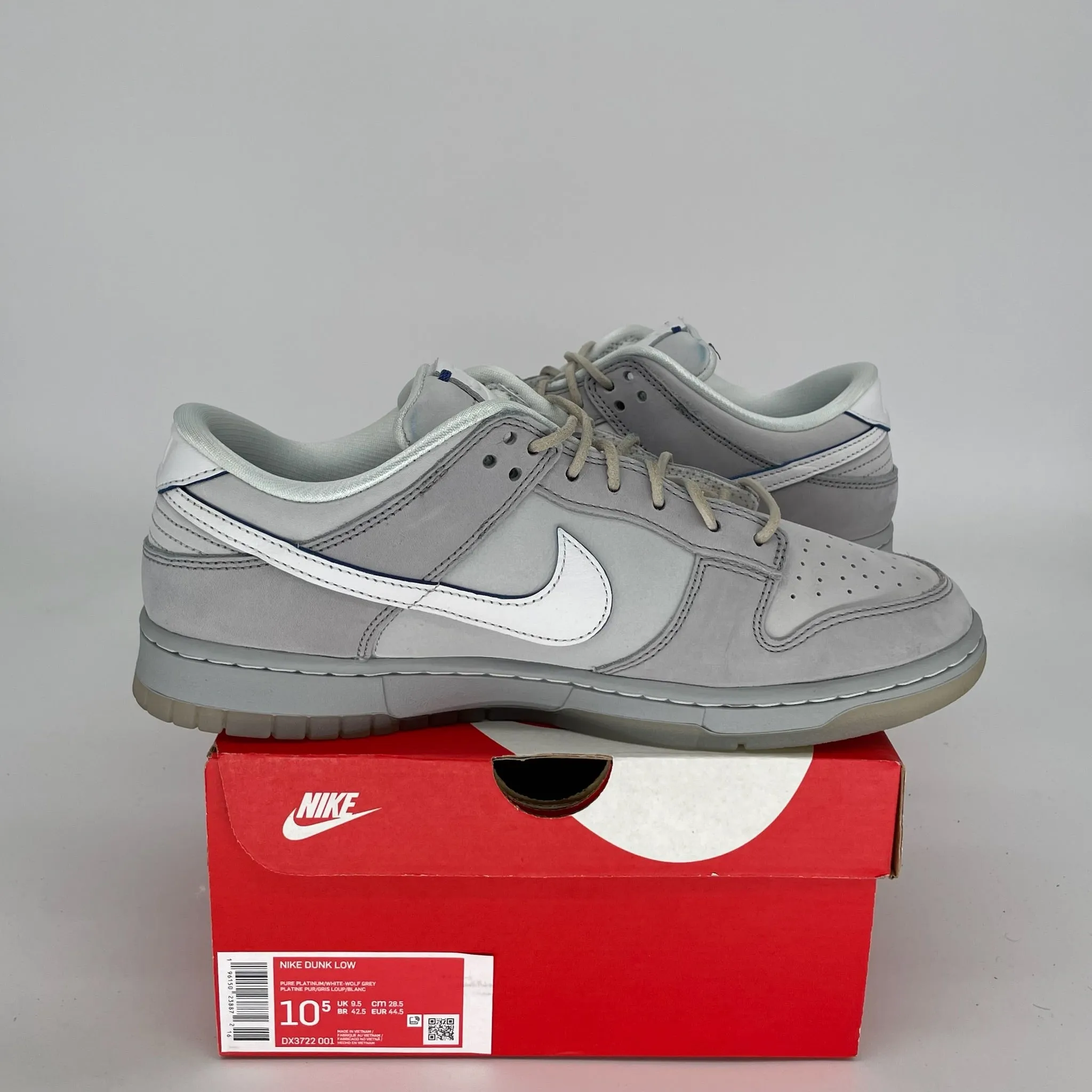 NIKE DUNK LOW WOLF GREY PURE PLATINUM SIZE 10.5 DX3722-001