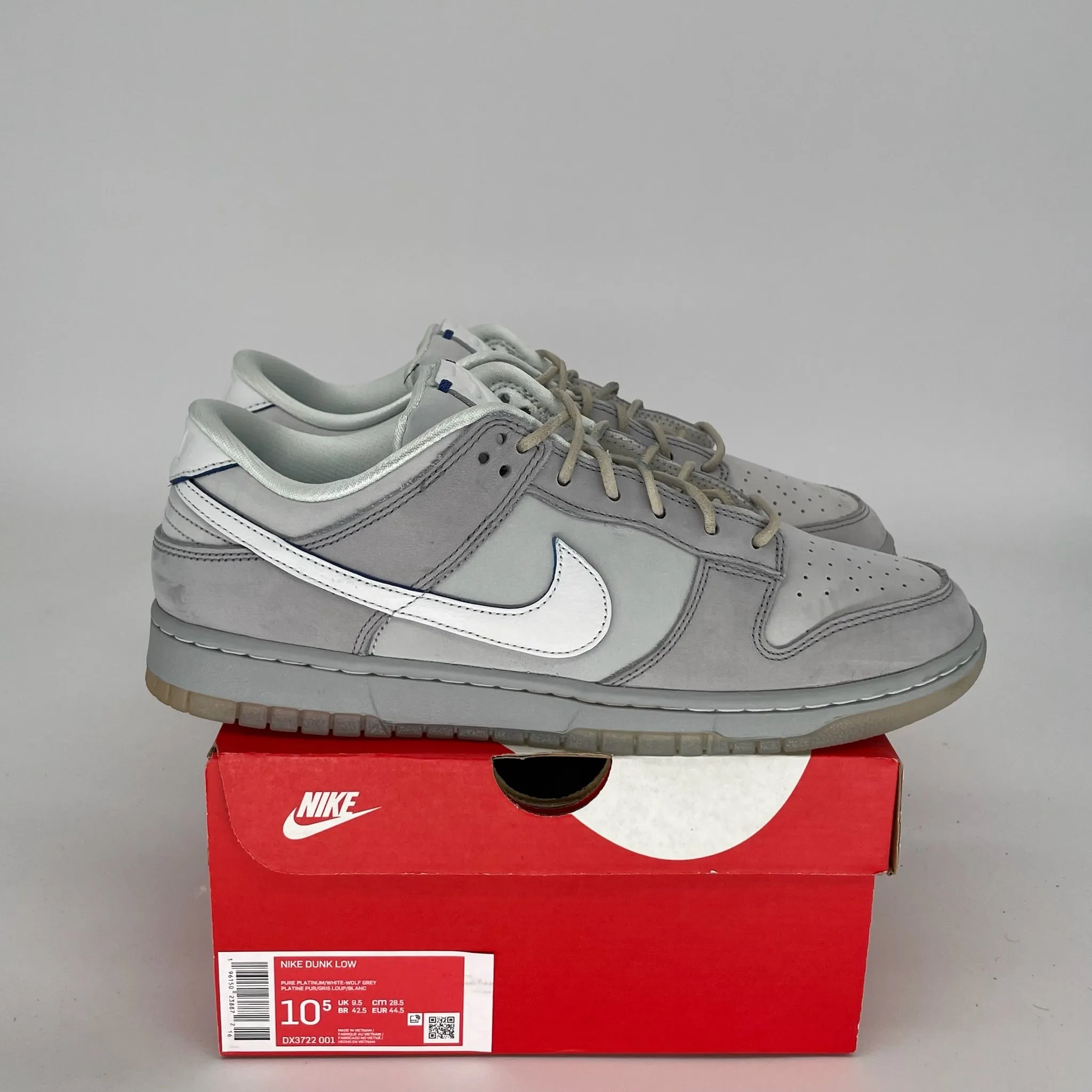 NIKE DUNK LOW WOLF GREY PURE PLATINUM SIZE 10.5 DX3722-001