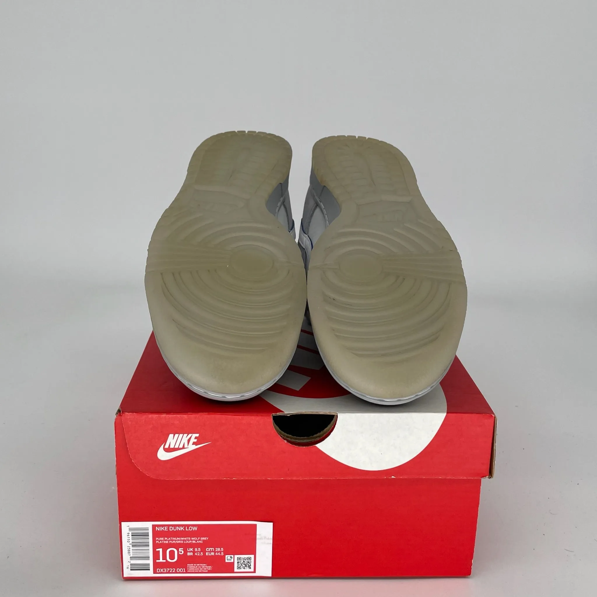 NIKE DUNK LOW WOLF GREY PURE PLATINUM SIZE 10.5 DX3722-001