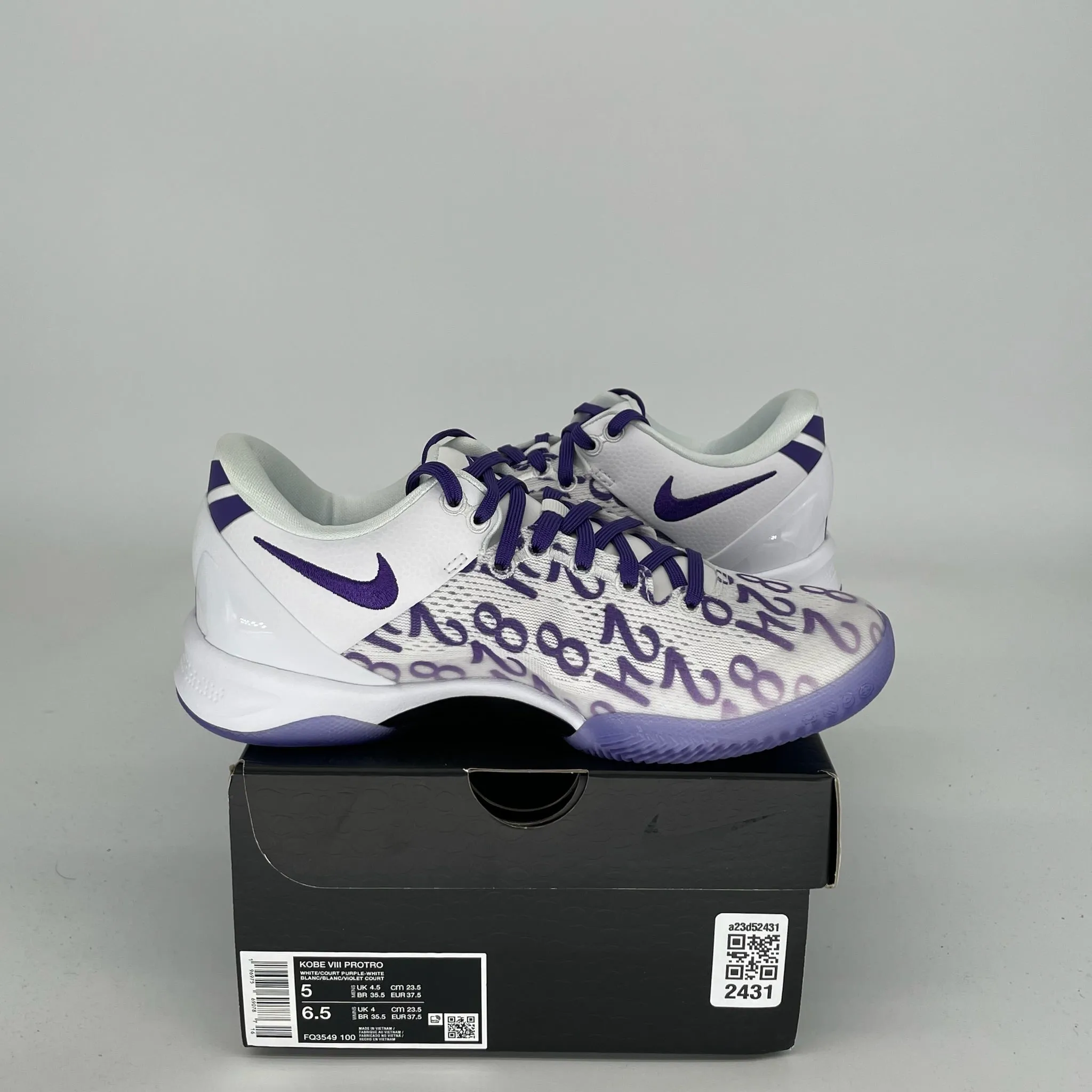NIKE KOBE 8 PROTRO COURT PURPLE SIZE 5 FQ3549-100