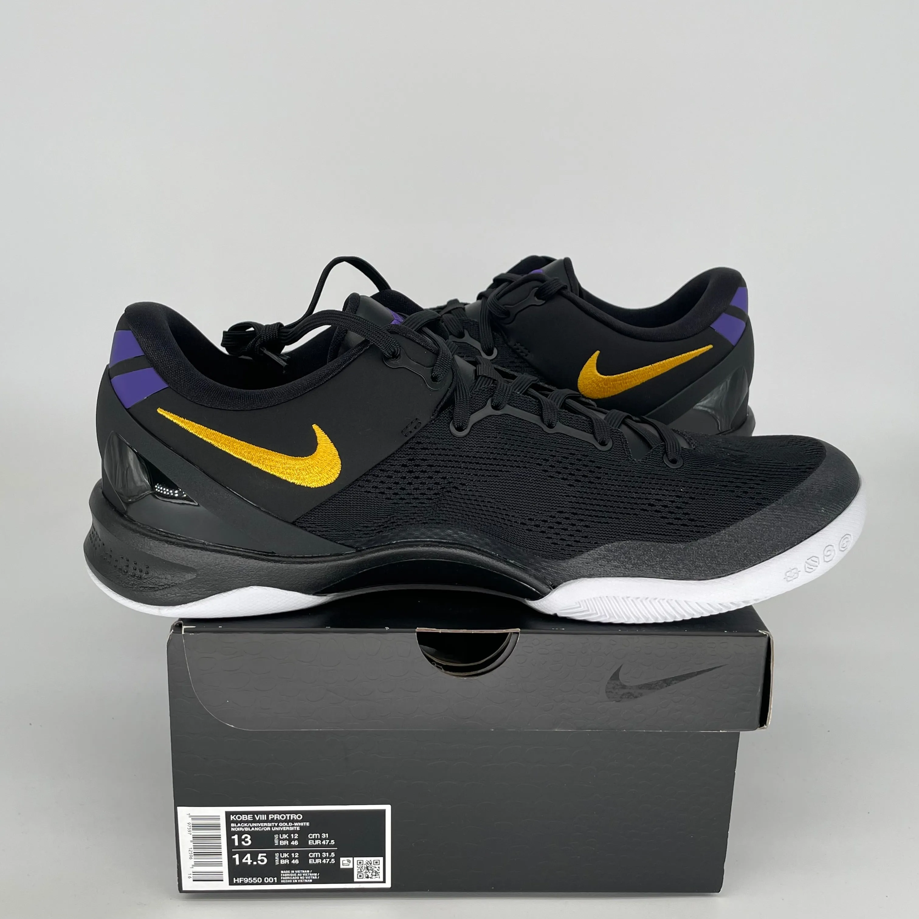 NIKE KOBE 8 PROTRO LAKERS AWAY SIZE 13 HF9550-001