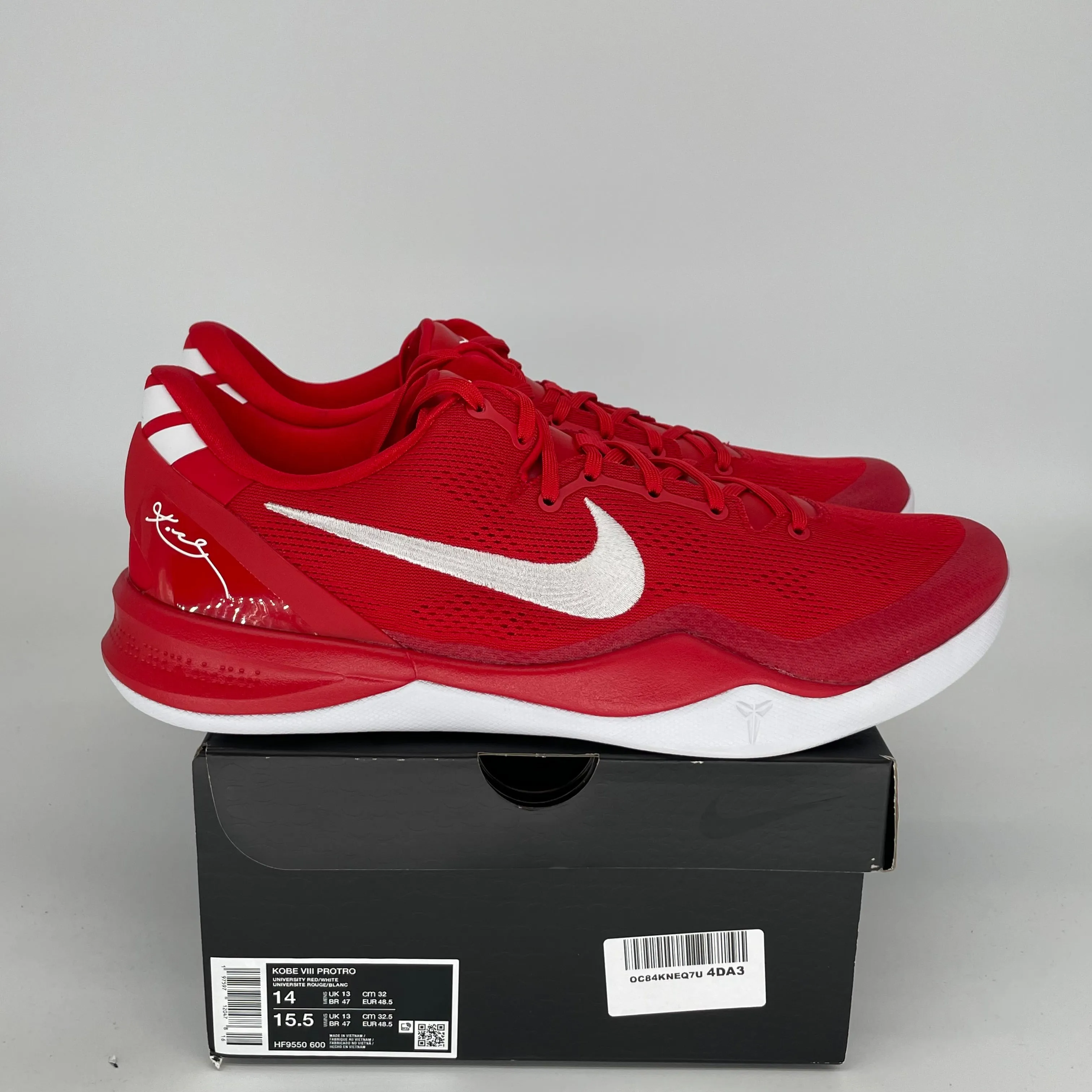 NIKE KOBE 8 PROTRO UNIVERSITY RED SIZE 14 HF9550-600