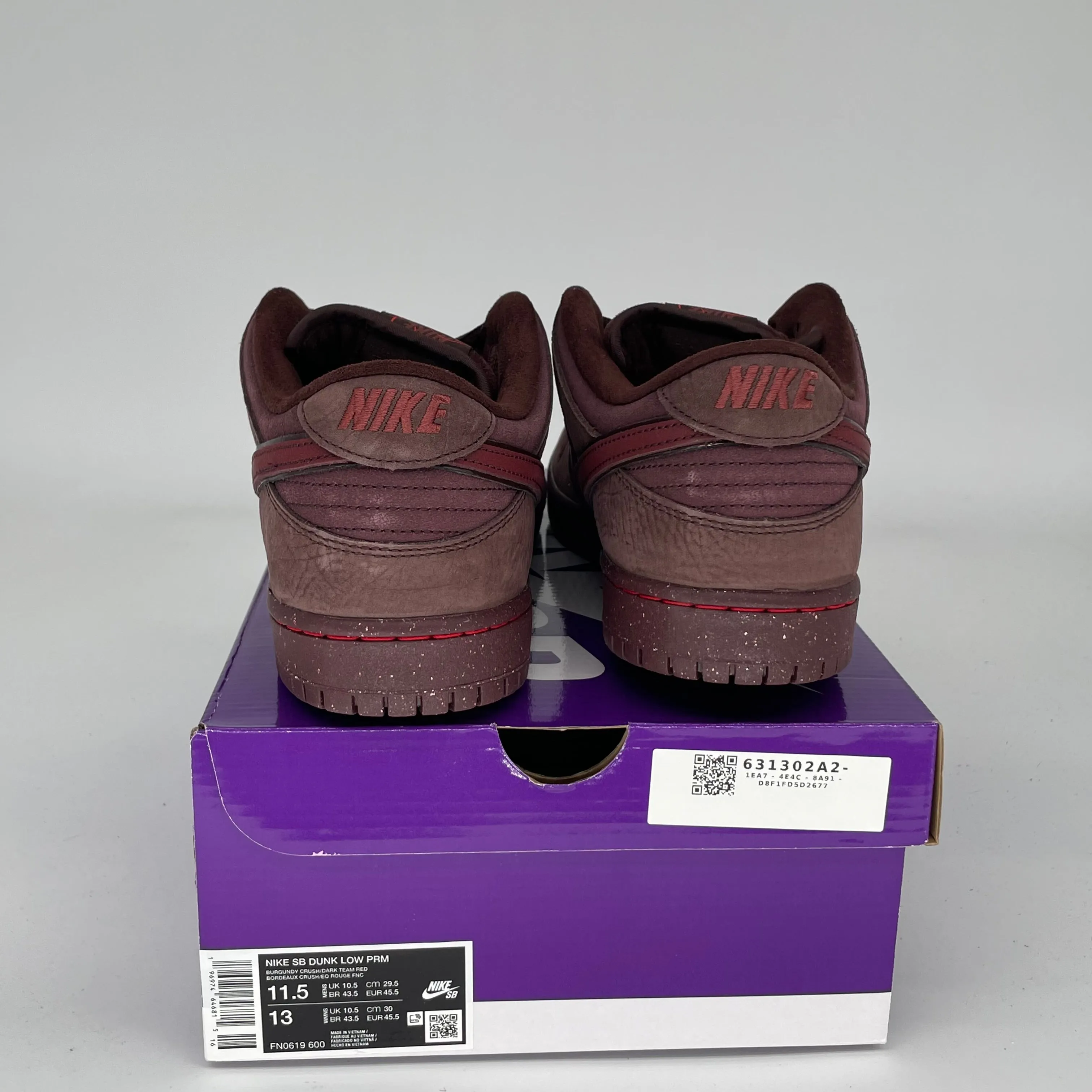 NIKE SB DUNK LOW CITY OF LOVE BURGUNDY CRUSH SIZE 11.5 FN0619-600