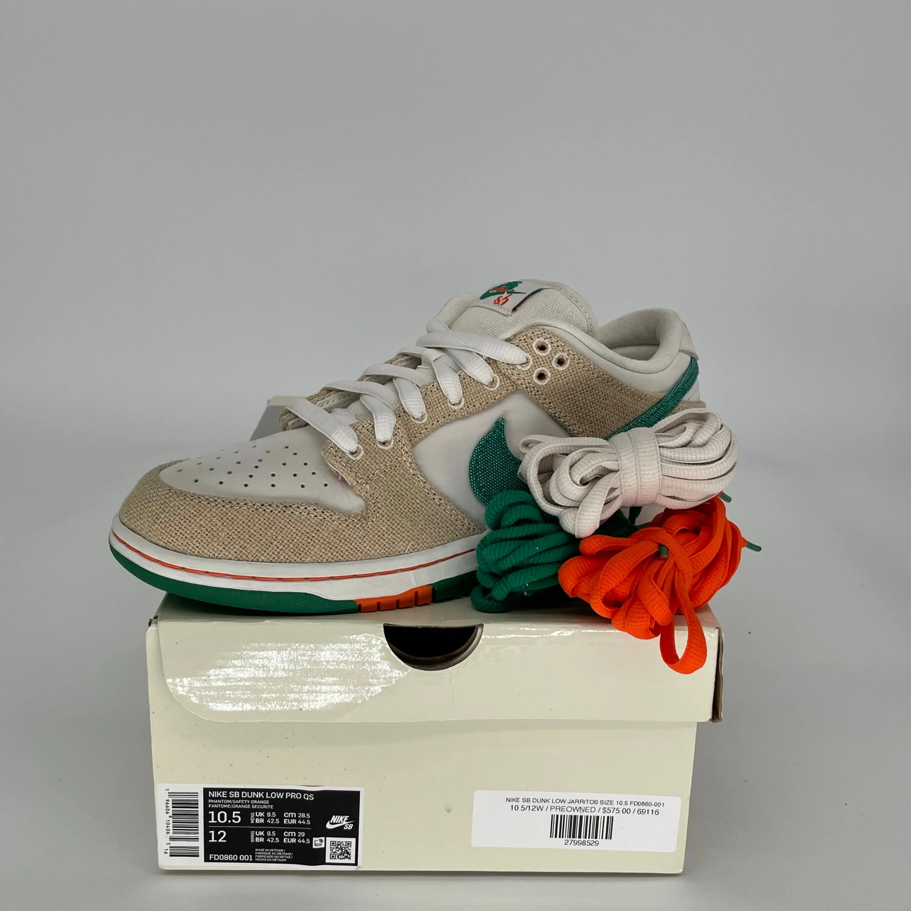 NIKE SB DUNK LOW JARRITOS SIZE 10.5 FD0860-001