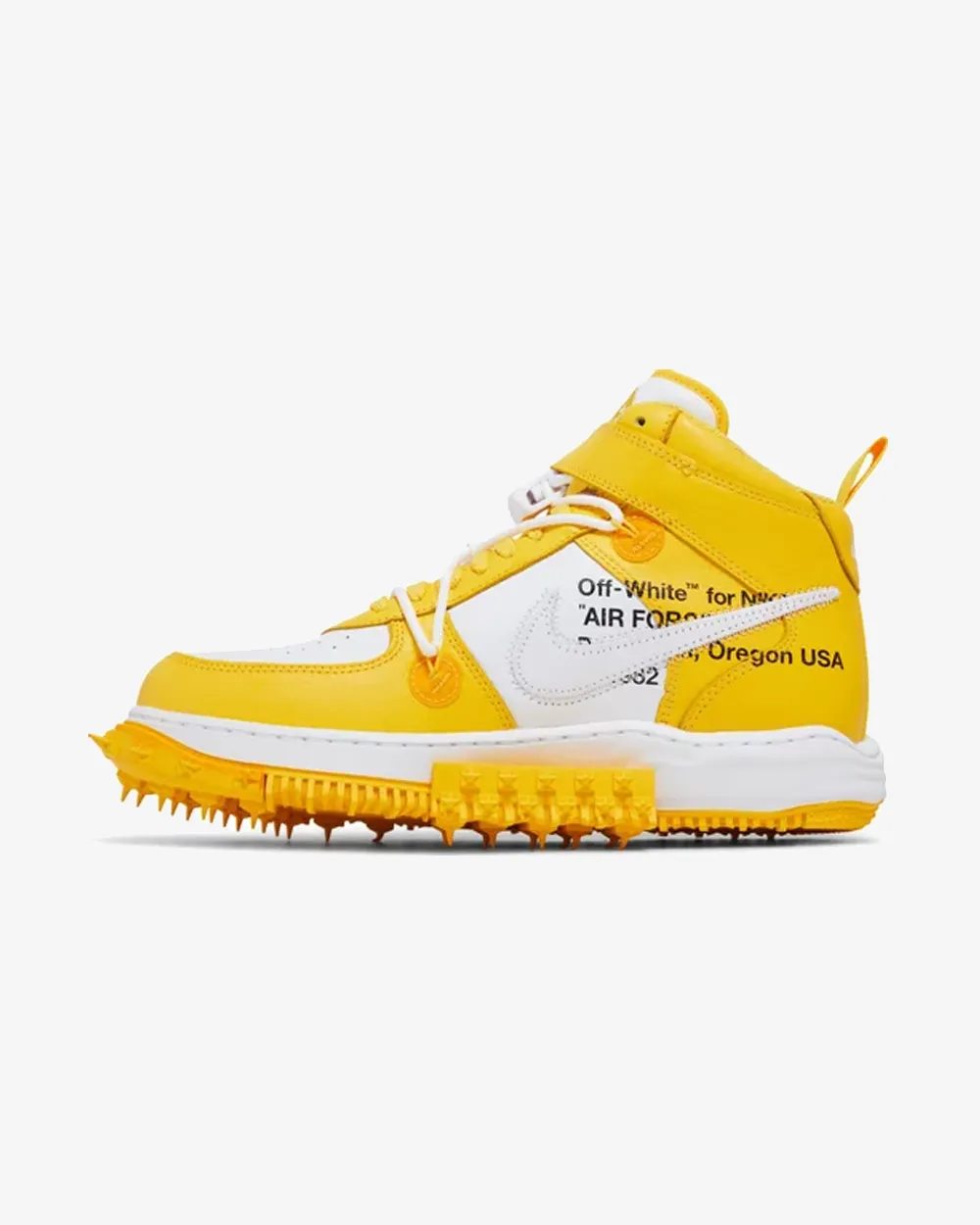 NIKE X OFF WHITE AIR FORCE1 MID VARSITY MAIZE
