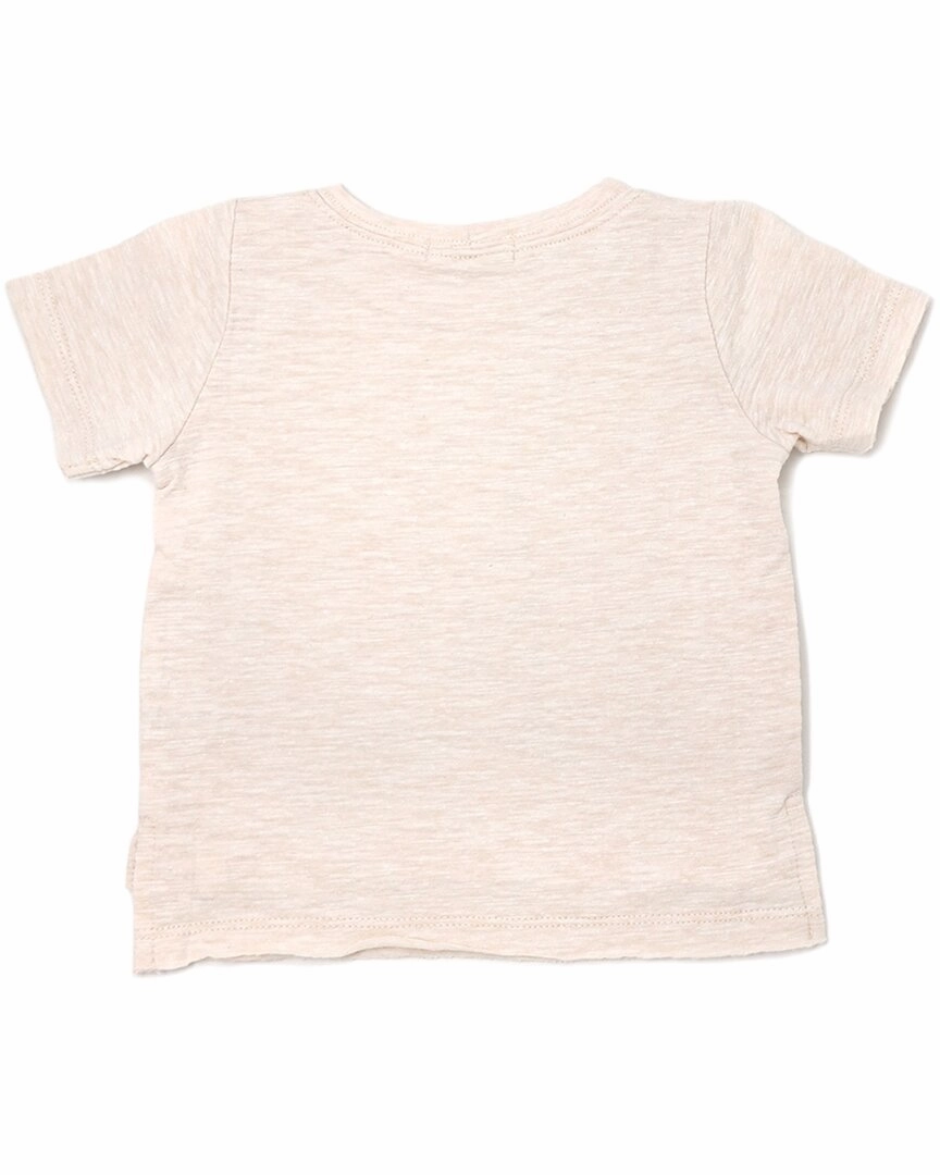 oh baby! Happy Oatmilk Applique Cotton Slub Tee Girls Tunic Top