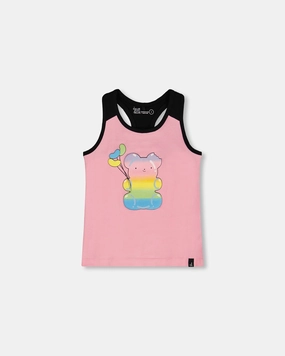 Organic Cotton Racerback Tank Top Candy Pink And Black ruffle tops girls, long sleeve tees girls